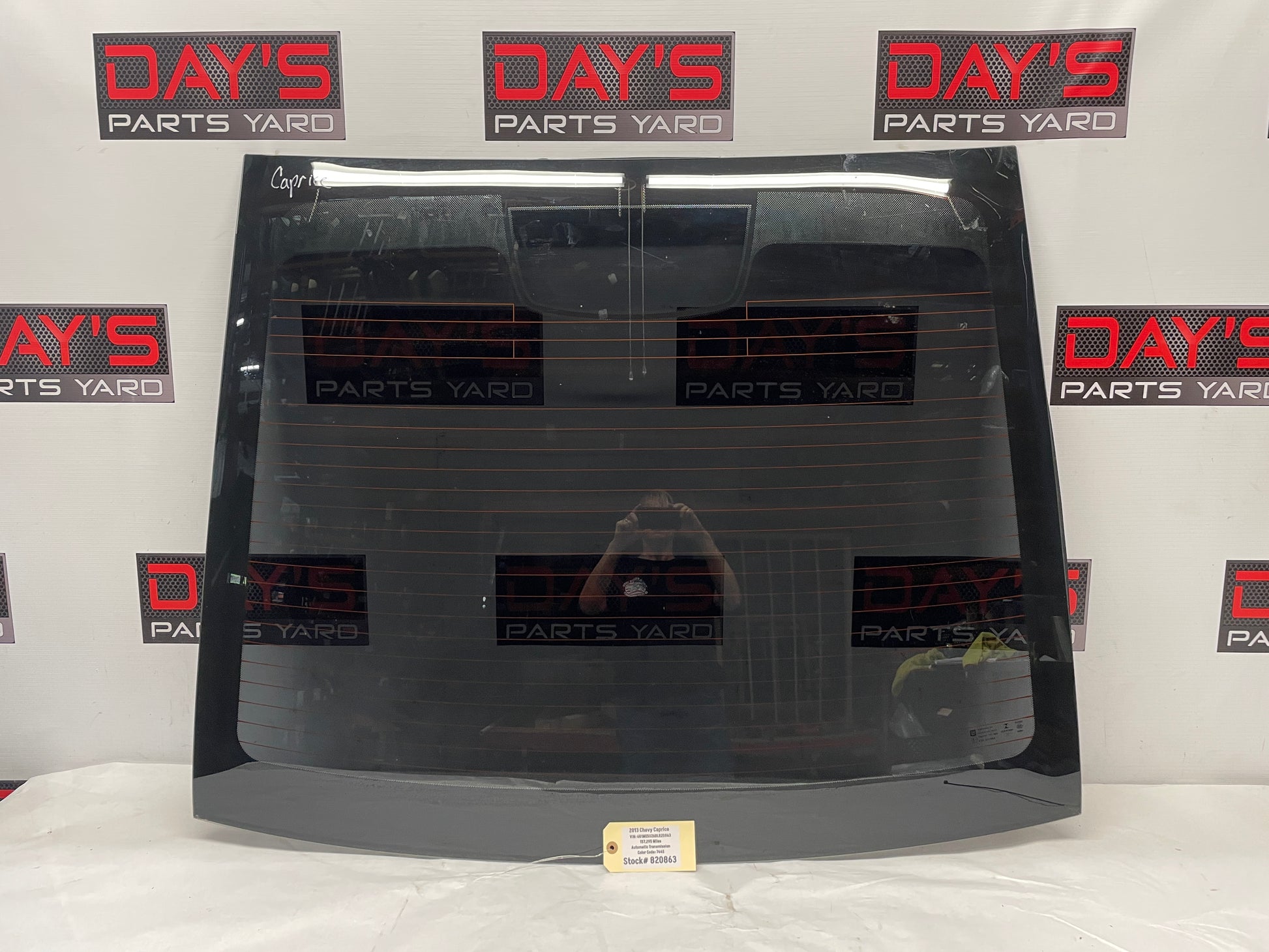 2013 Chevy Caprice Rear Back Glass Windshield Window OEM LOCAL PICK UP - Day's Parts Yard