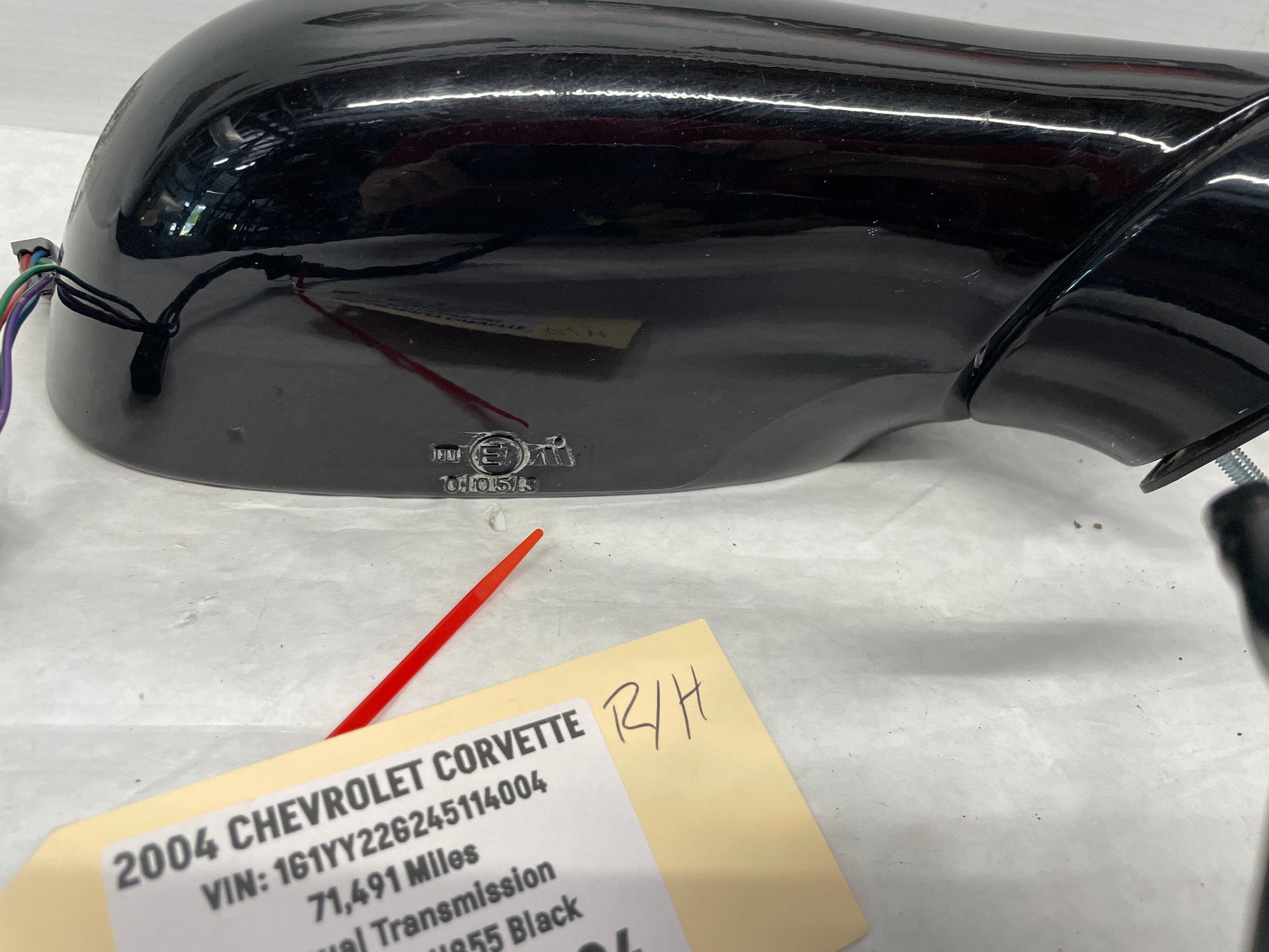 2004 Chevy C5 Corvette RH Passenger Exterior Out Side Mirror Black w/ Memory OEM - Day's Parts Yard