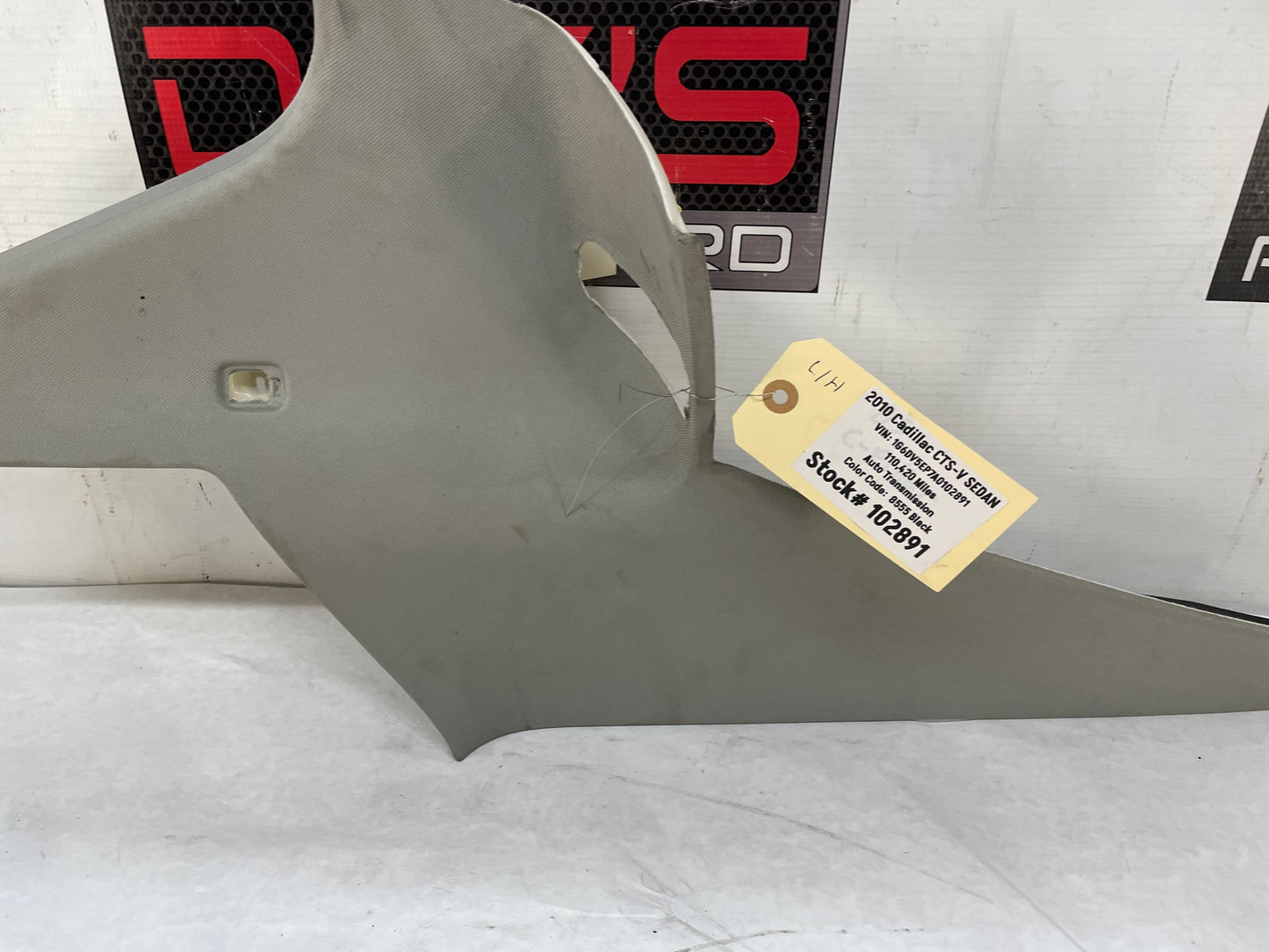 2010 Cadillac CTS-V Sedan LH Driver Titanium Quarter Interior C Pillar Trim Panel OEM