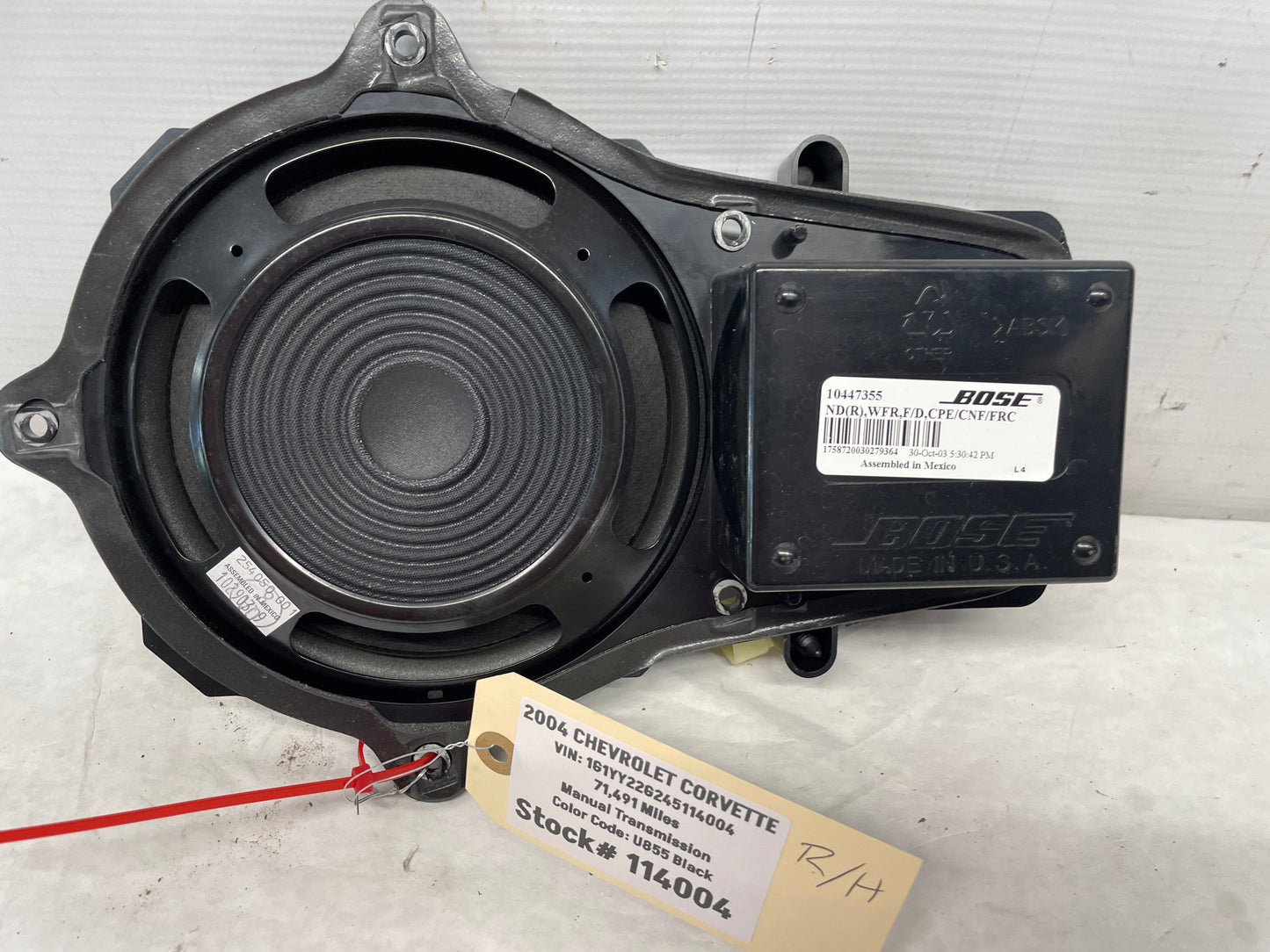 2004 Chevy C5 Corvette RH Passenger Front Door Bose Speaker OEM - Day's Parts Yard