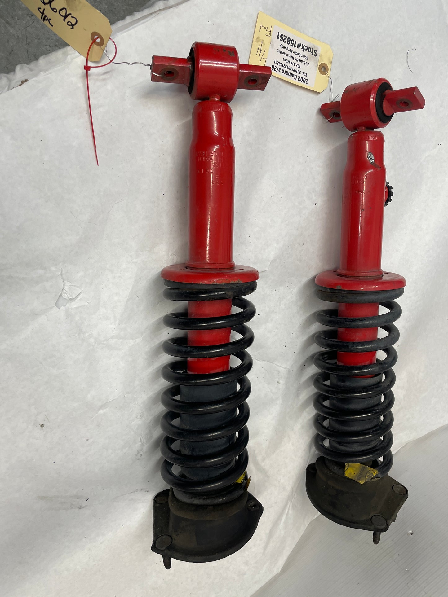 2002 Chevy Camaro Z28 AGX Rear Damping Rate Adjustable Shocks Absorbers & Struts - Day's Parts Yard