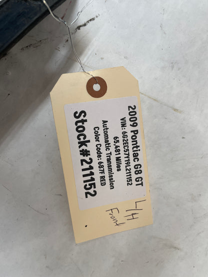 2009 Pontiac G8 GT LH Driver Front Splash Guard Mud Flap OEM - Day's Parts Yard