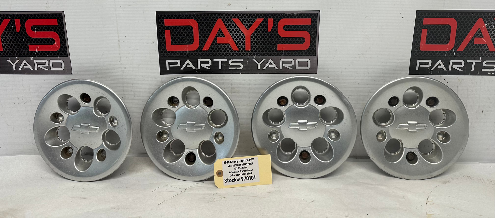 2014 Chevy Caprice PPV Wheel Hub Center Cap Silver OEM - Day's Parts Yard