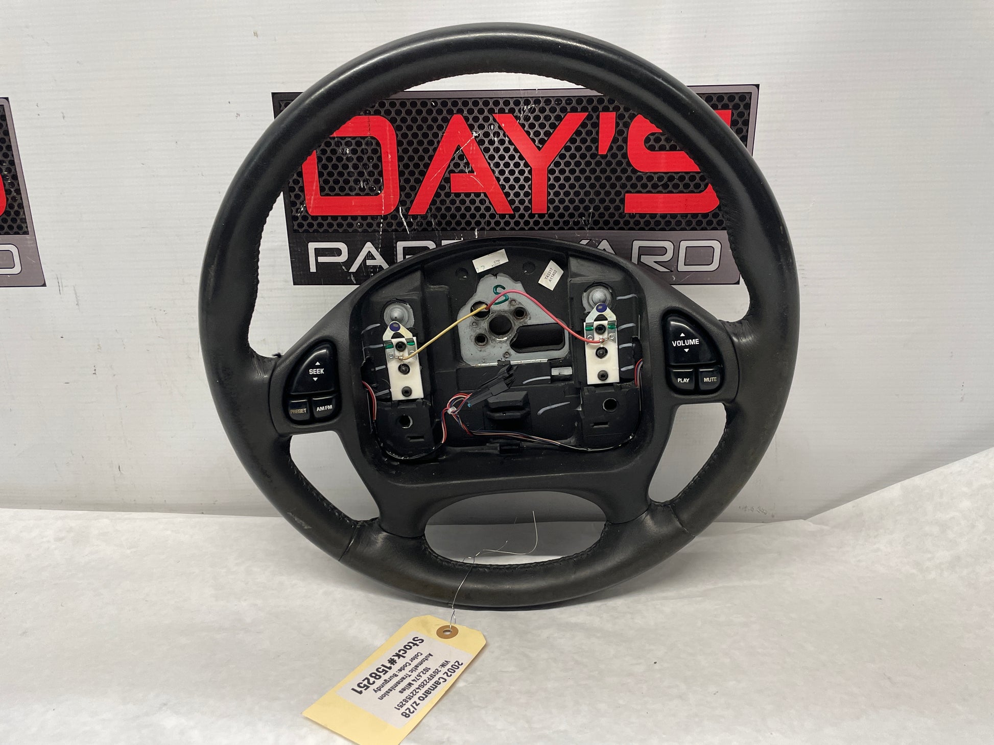 2002 Chevy Camaro Z28  Steering Wheel Ebony Leather OEM - Day's Parts Yard