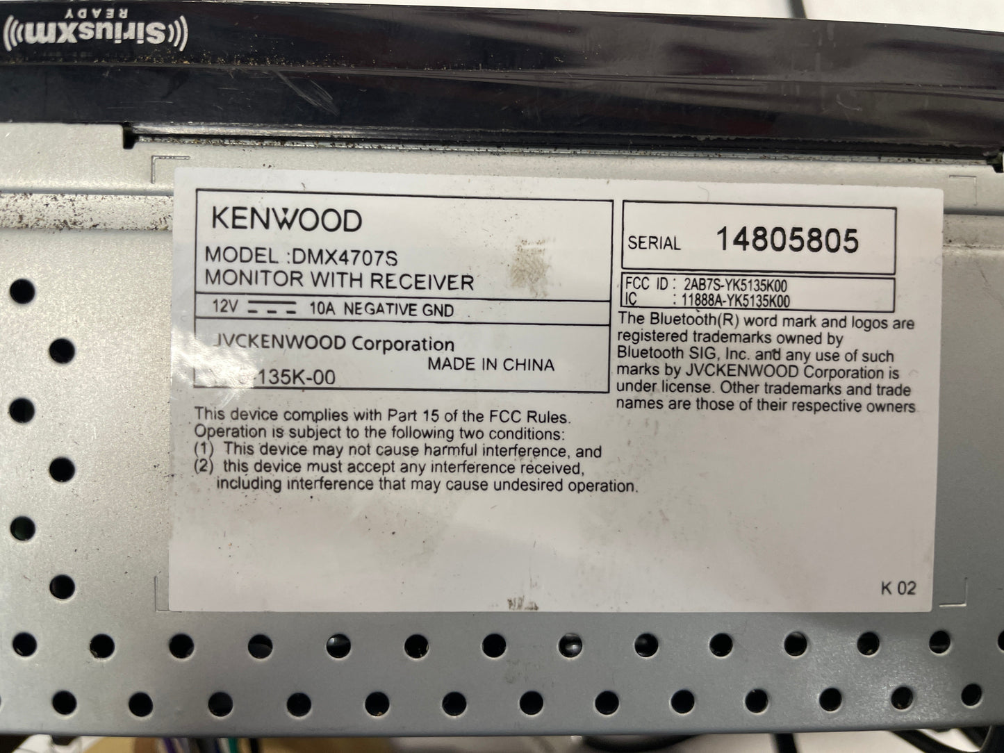 Kenwood DMX4707S 6.8” Car Digital Media Receiver with Apple CarPlay/Android Auto