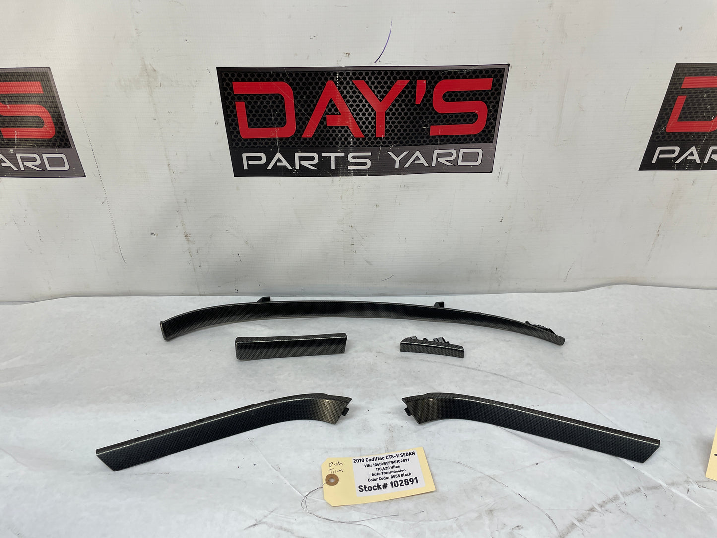 2010 Cadillac CTS-V Sedan Carbon Fiber Dash Console Trim Panel Molding Inserts OEM