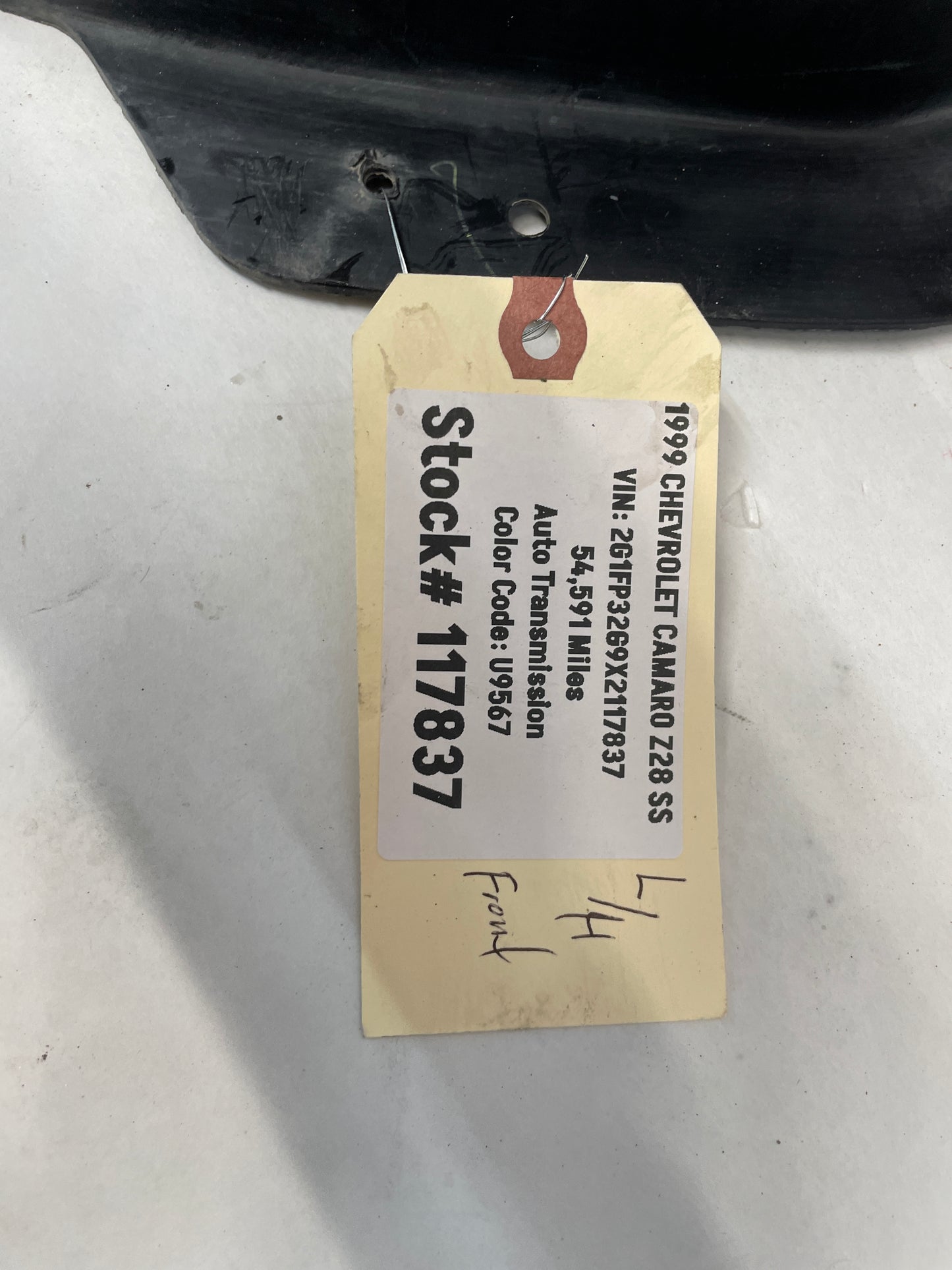 1999 Chevy Camaro Z28 LH Driver Front Fender Wheel House Well Liner OEM