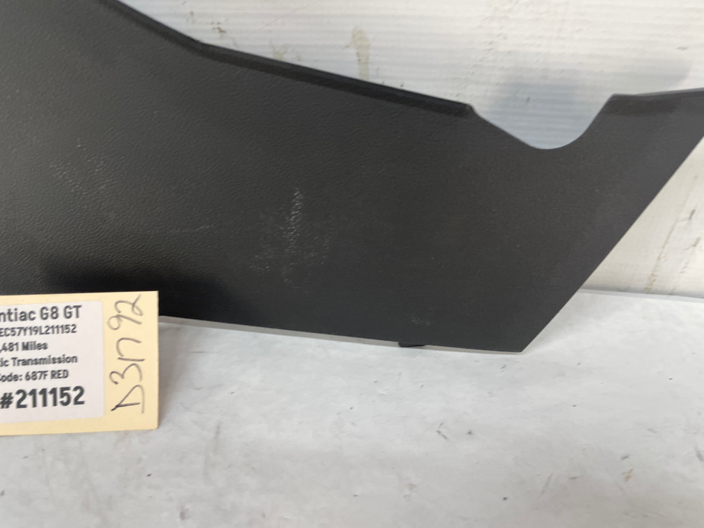 2009 Pontiac G8 GT RH Passenger Dash Center Console Lower Extension Side Trim OEM - Day's Parts Yard