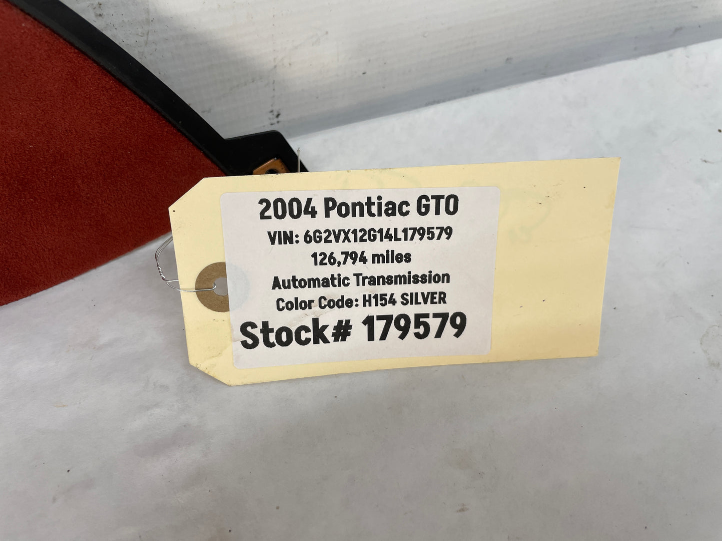 2004 Pontiac GTO LH Driver Center Console Suede Insert Trim Panel OEM Red