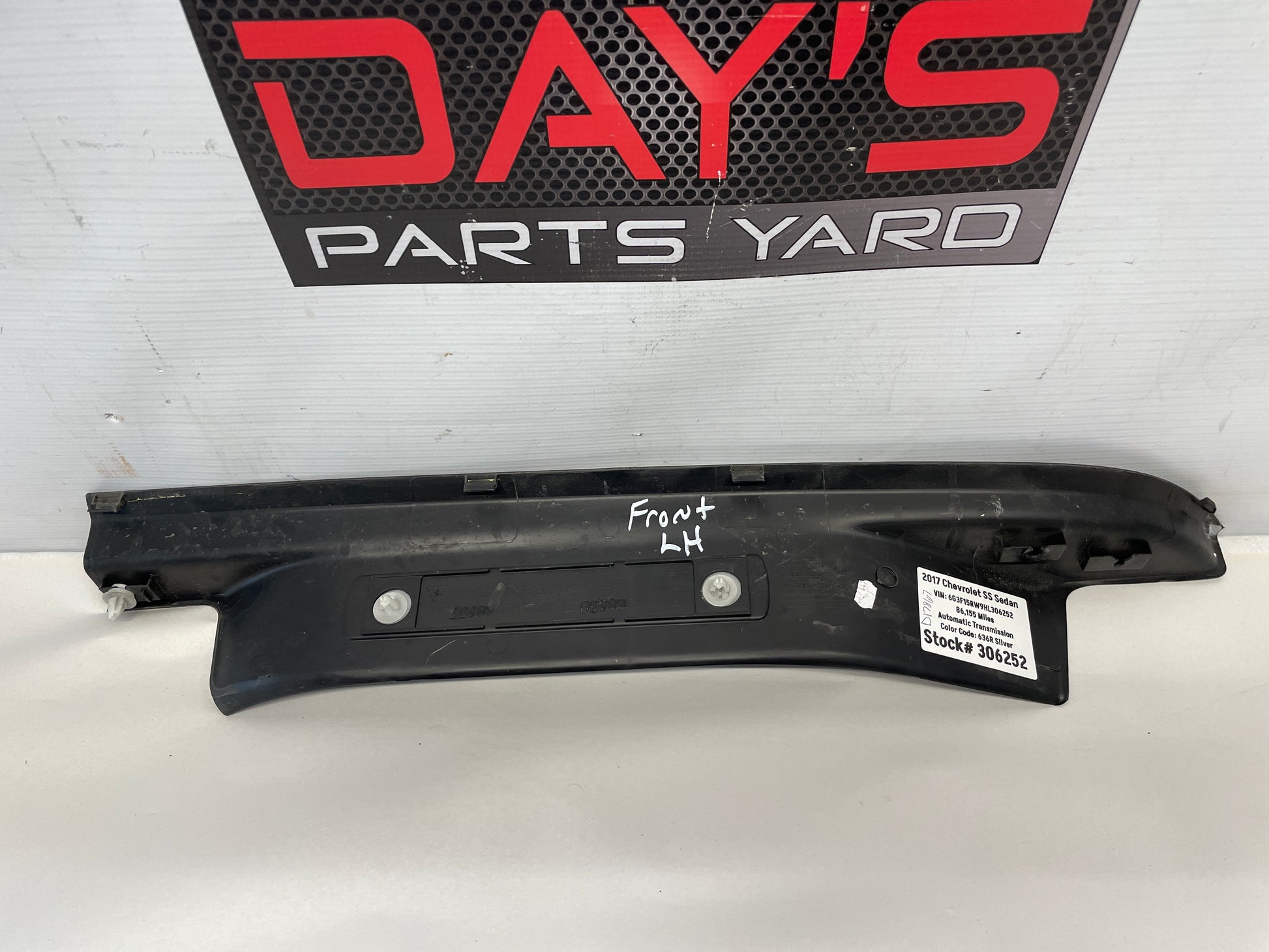 2017 Chevy SS Sedan LH Driver Rear Sill Scuff Plate OEM - Day's Parts Yard