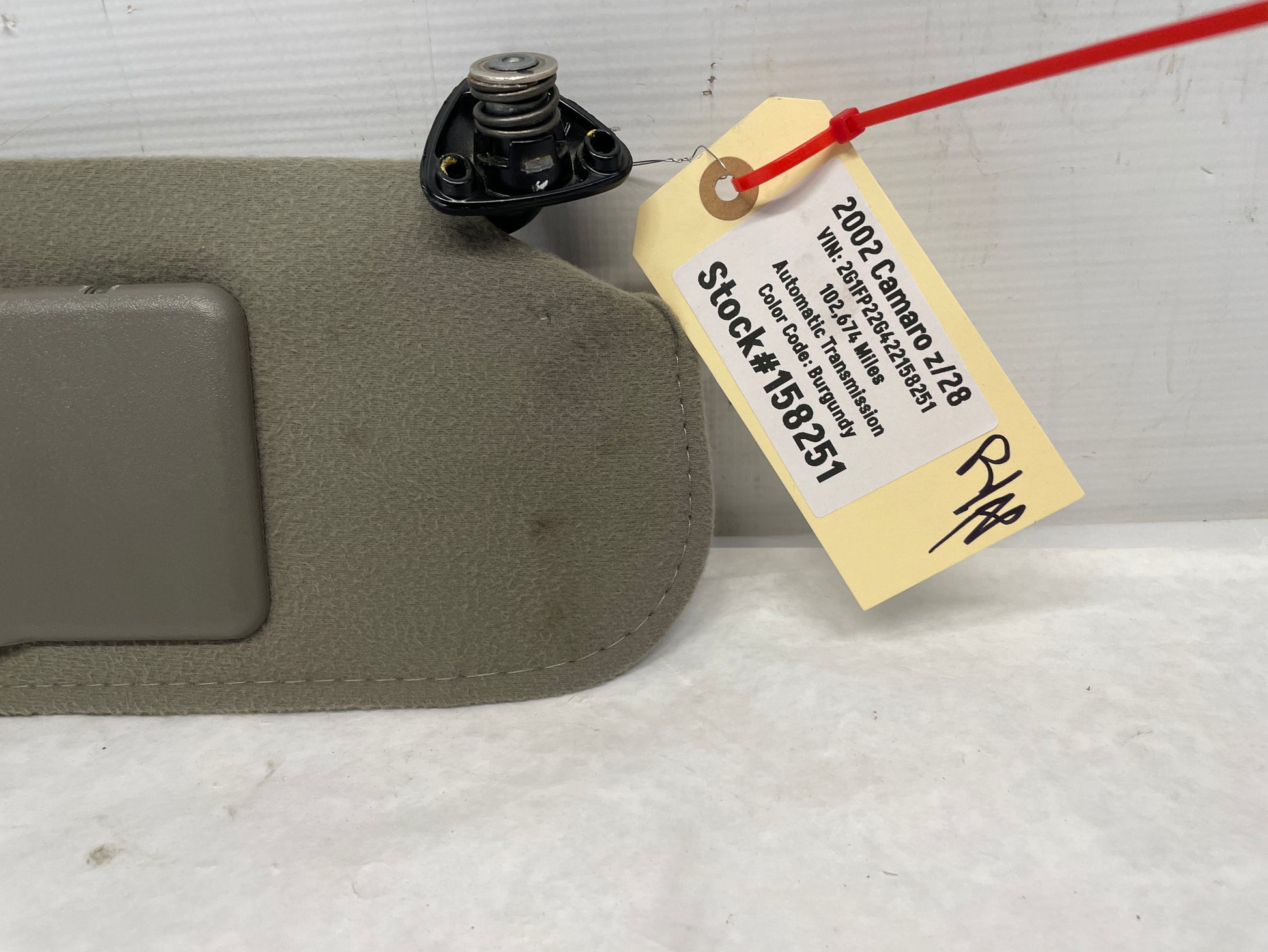 2002 Chevy Camaro Z28 RH Passenger Sunvisor Sun Visor OEM - Day's Parts Yard