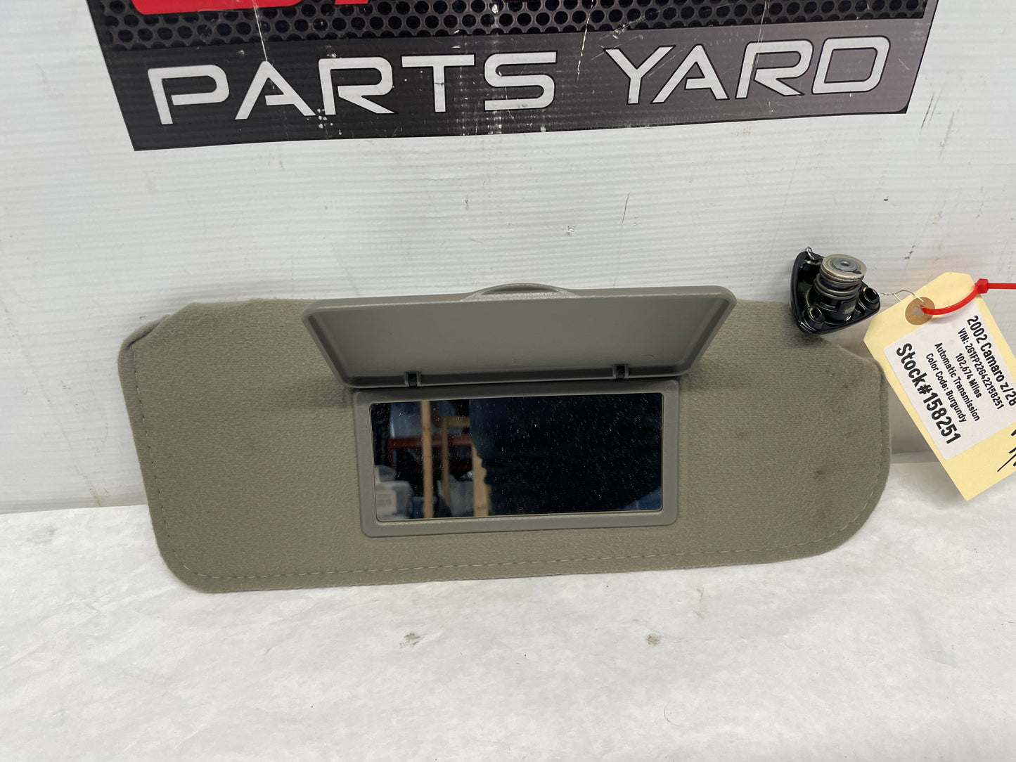 2002 Chevy Camaro Z28 RH Passenger Sunvisor Sun Visor OEM - Day's Parts Yard