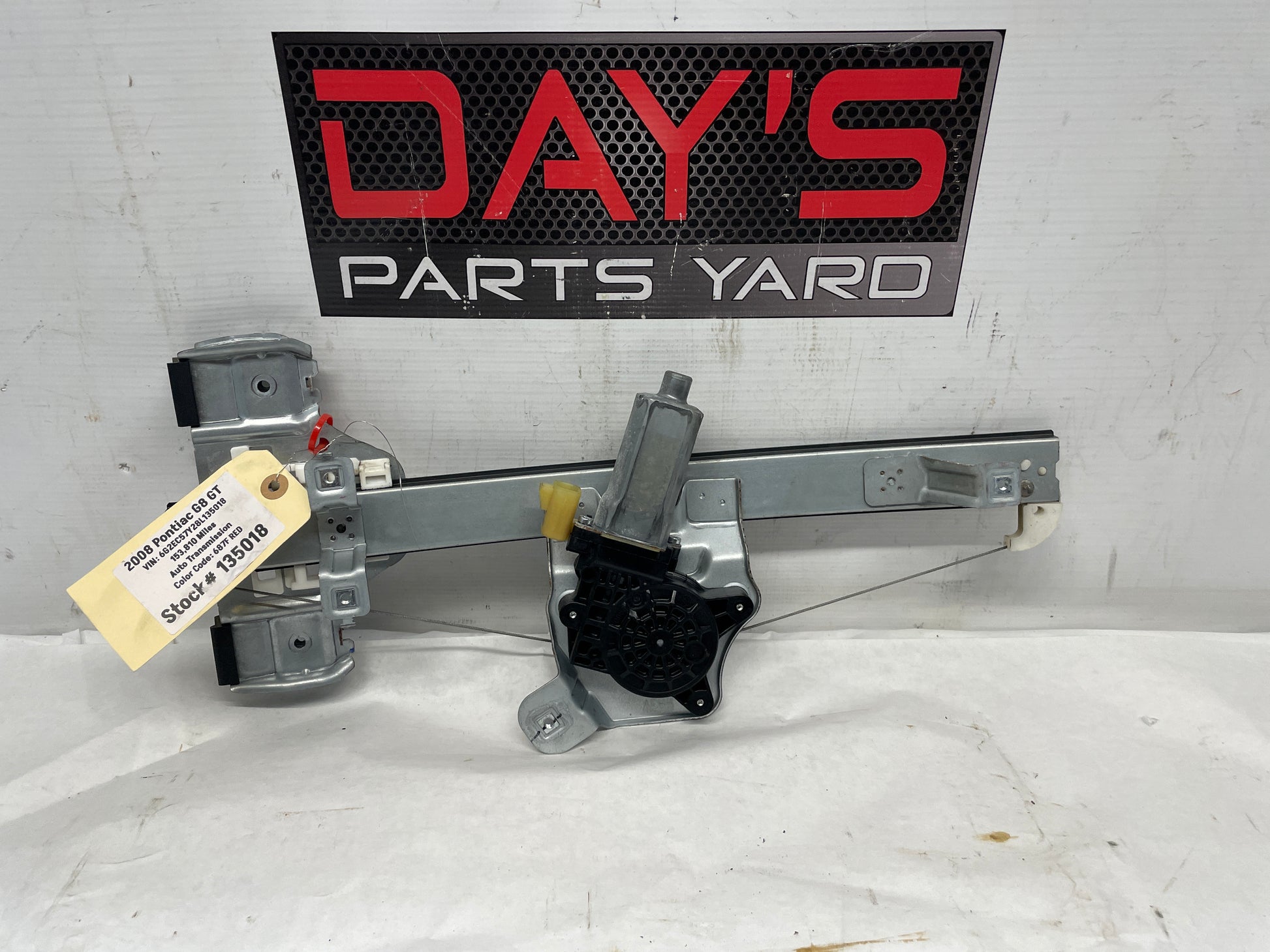 2008 Pontiac G8 GT RH Passenger Rear Door Window Regulator Motor OEM - Day's Parts Yard