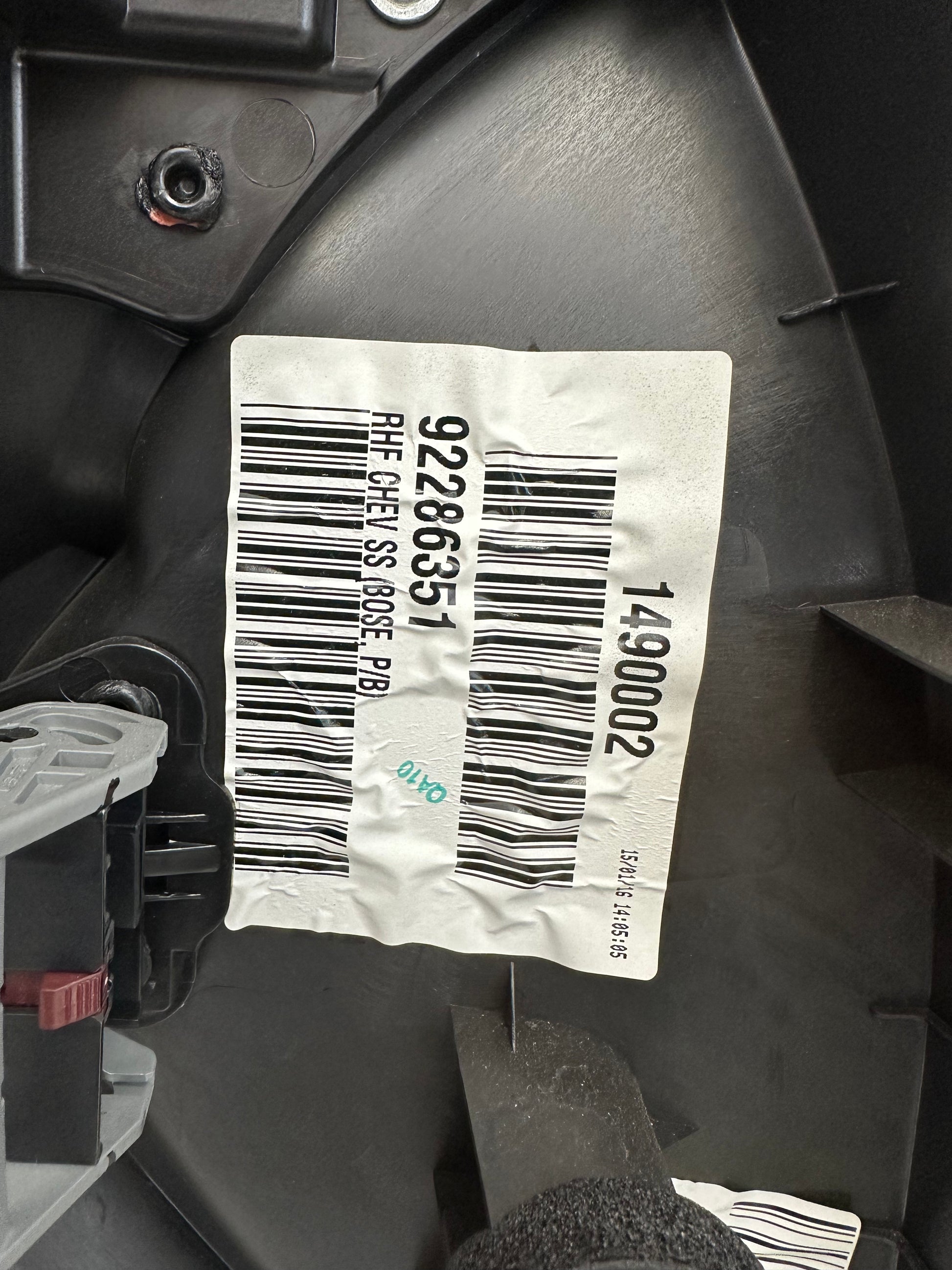 2016 Chevy SS Sedan Front RH Passenger Door Panel OEM - Day's Parts Yard