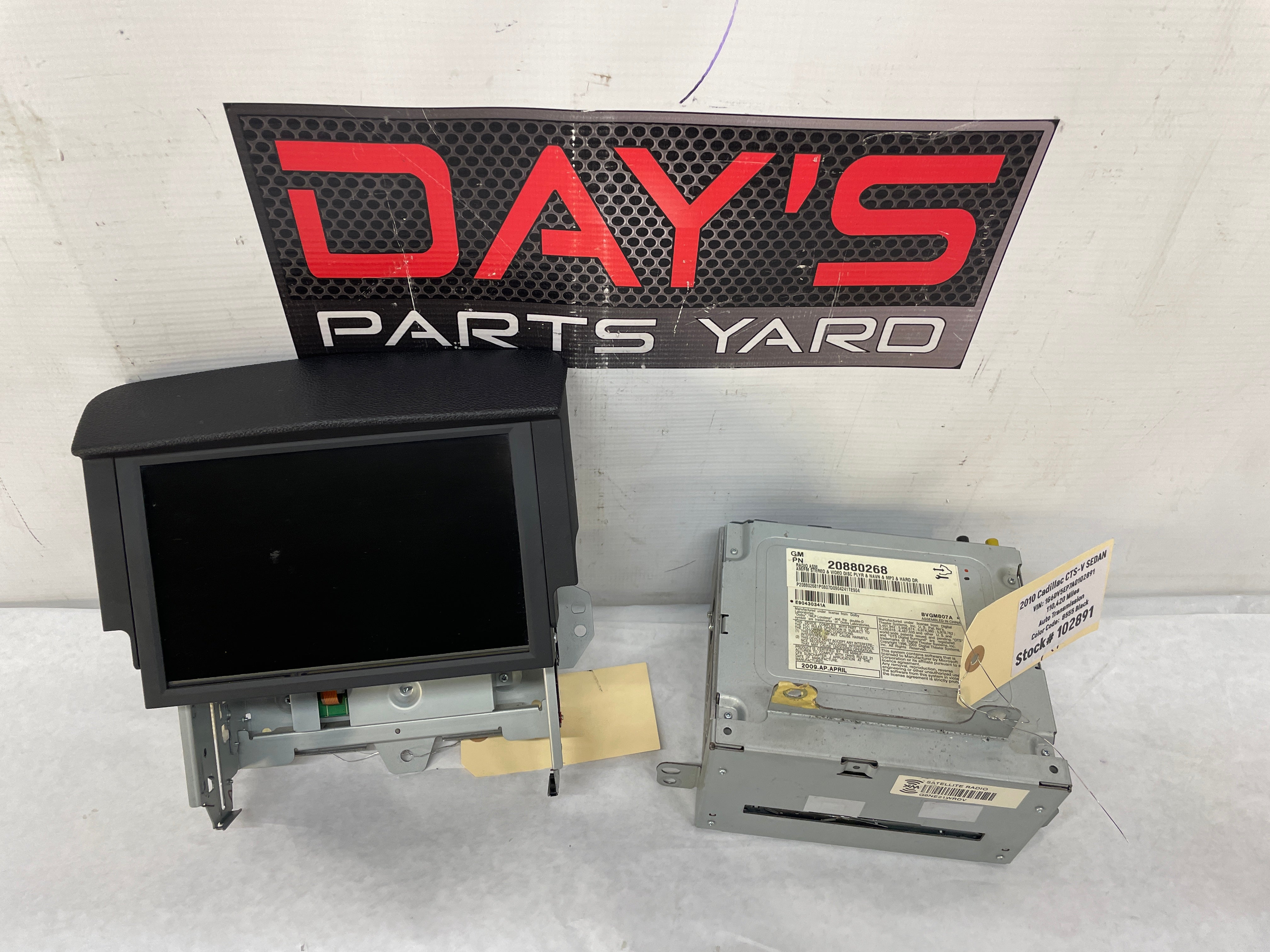 2010 Cadillac CTS-V Sedan Navigation Pop Up Touch Screen Display