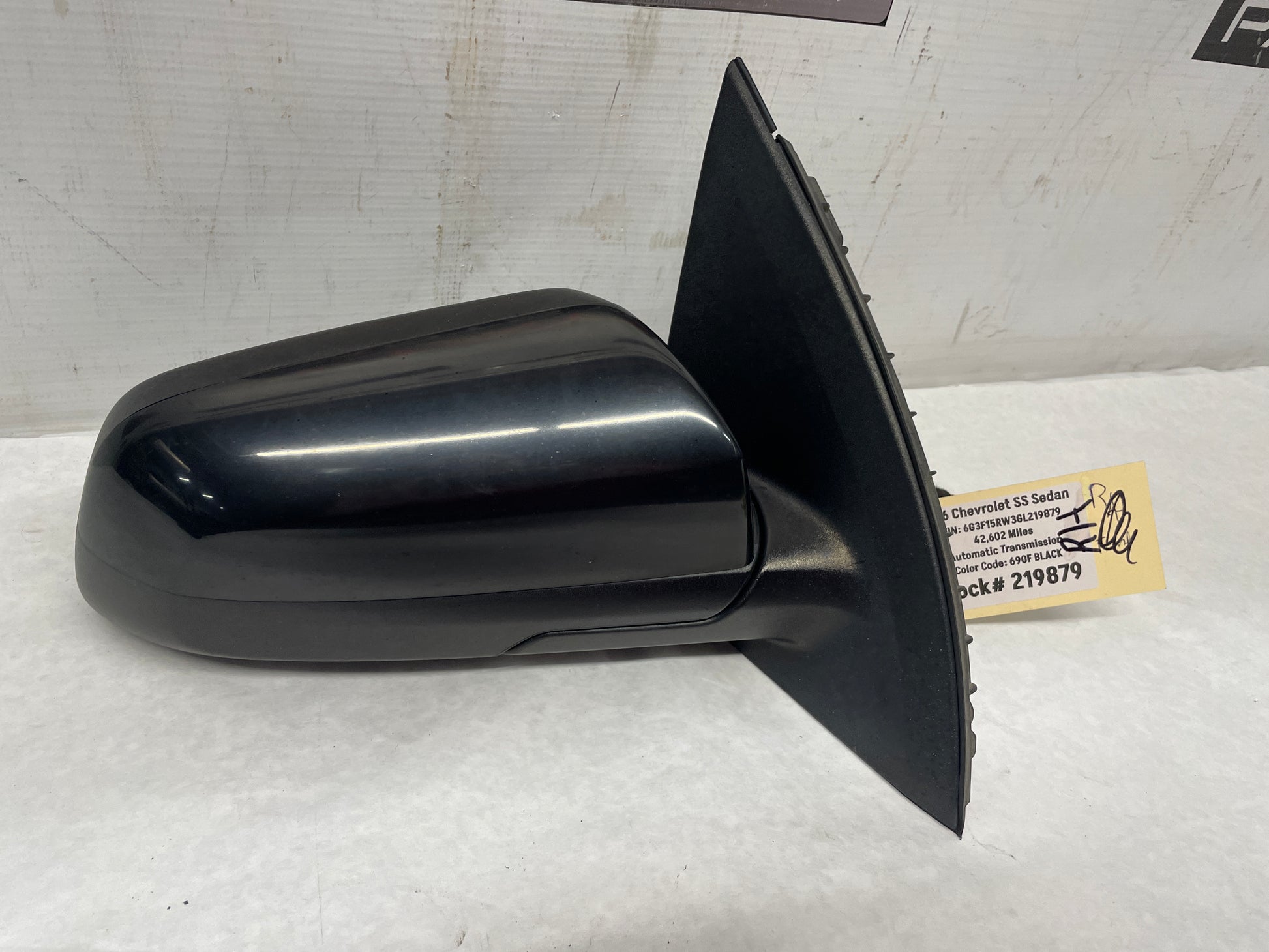 2016 Chevy SS Sedan RH Passenger Exterior Out Side Mirror Black OEM - Day's Parts Yard