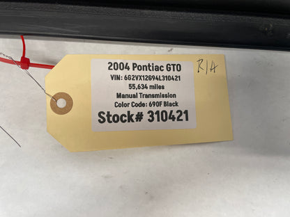 2004 Pontiac GTO RH Passenger Interior Sill Carpet Retainer Trim Cover Panel OEM - Day's Parts Yard