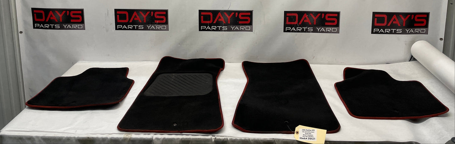2004 Pontiac GTO Front and Rear Floor Mats Red Trim OEM - Day's Parts Yard