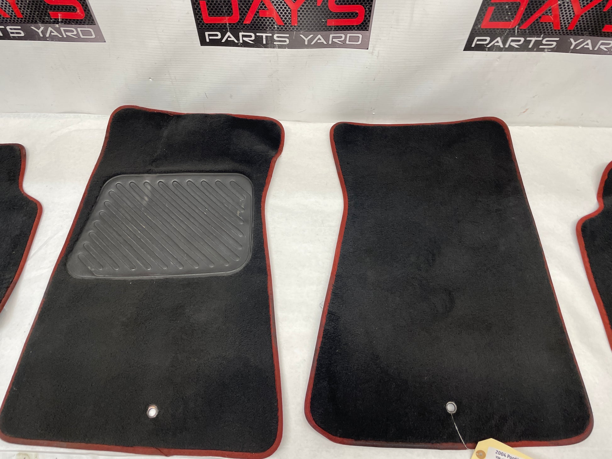 2004 Pontiac GTO Front and Rear Floor Mats Red Trim OEM - Day's Parts Yard