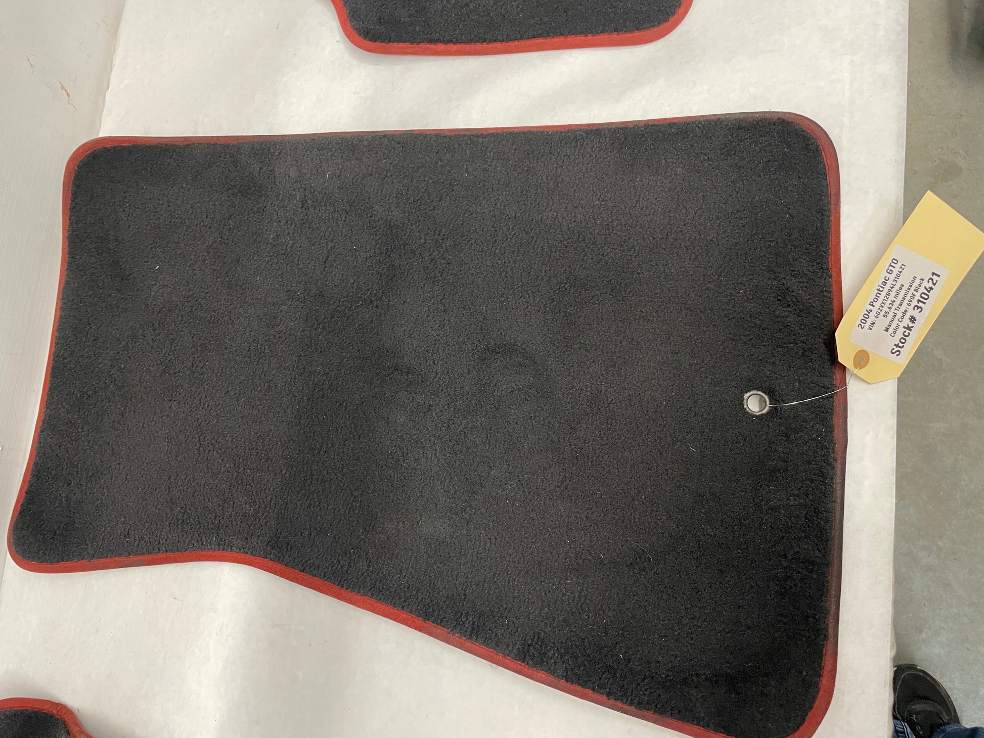 2004 Pontiac GTO Front and Rear Floor Mats Red Trim OEM - Day's Parts Yard