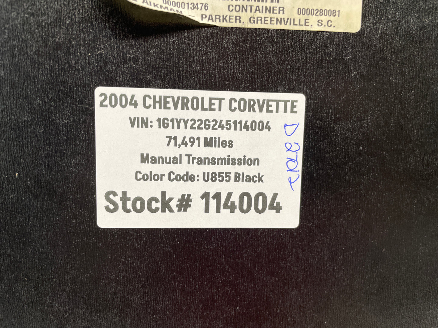 2004 Chevy C5 Corvette Rear Trunk Cargo Cover Storage Compartment Lid Carpet Black OEM