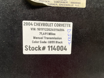 2004 Chevy C5 Corvette Rear Trunk Cargo Cover Storage Compartment Lid Carpet Black OEM