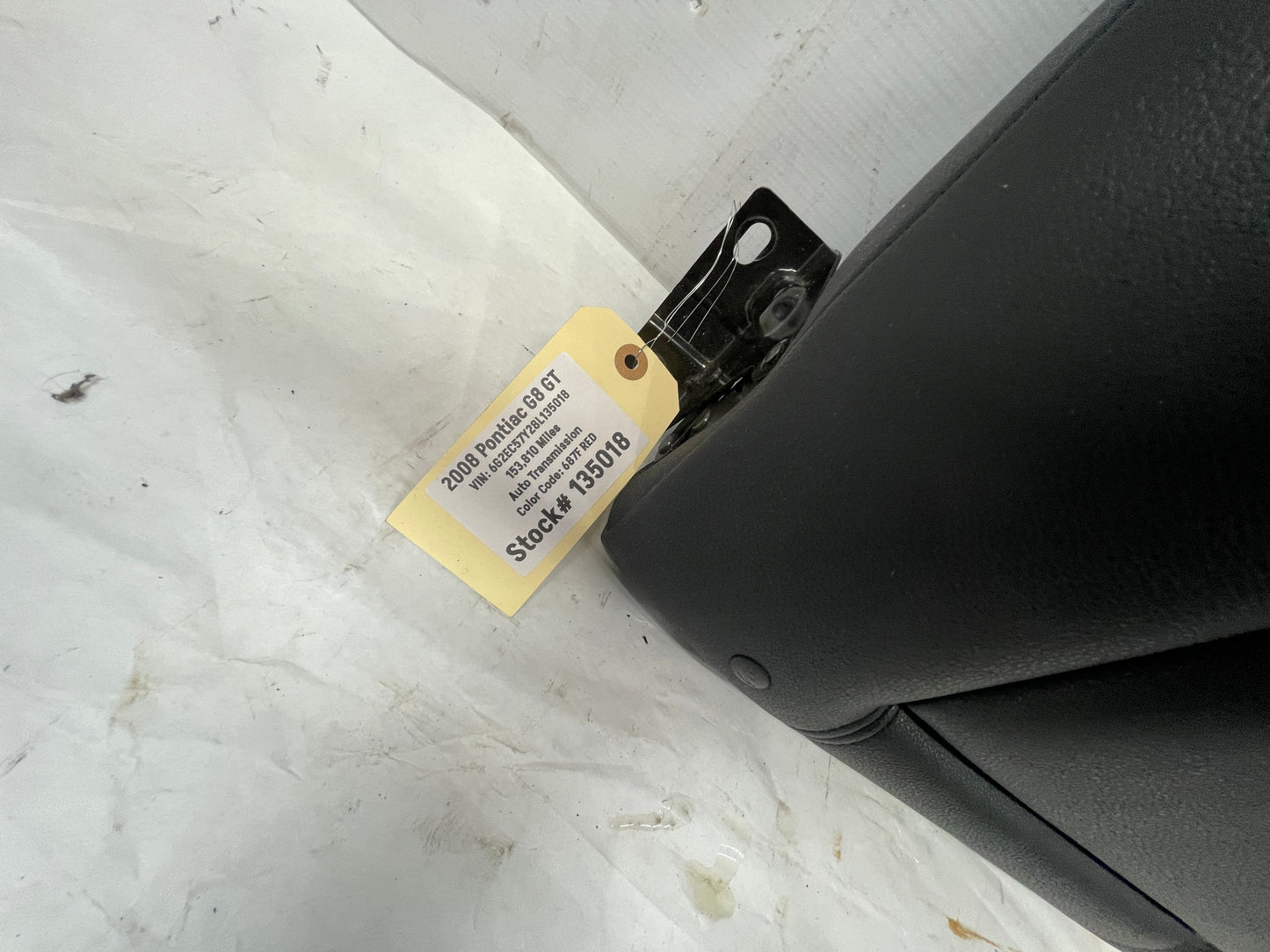 2008 Pontiac G8 GT Rear Middle Center Upper Folding Seat OEM