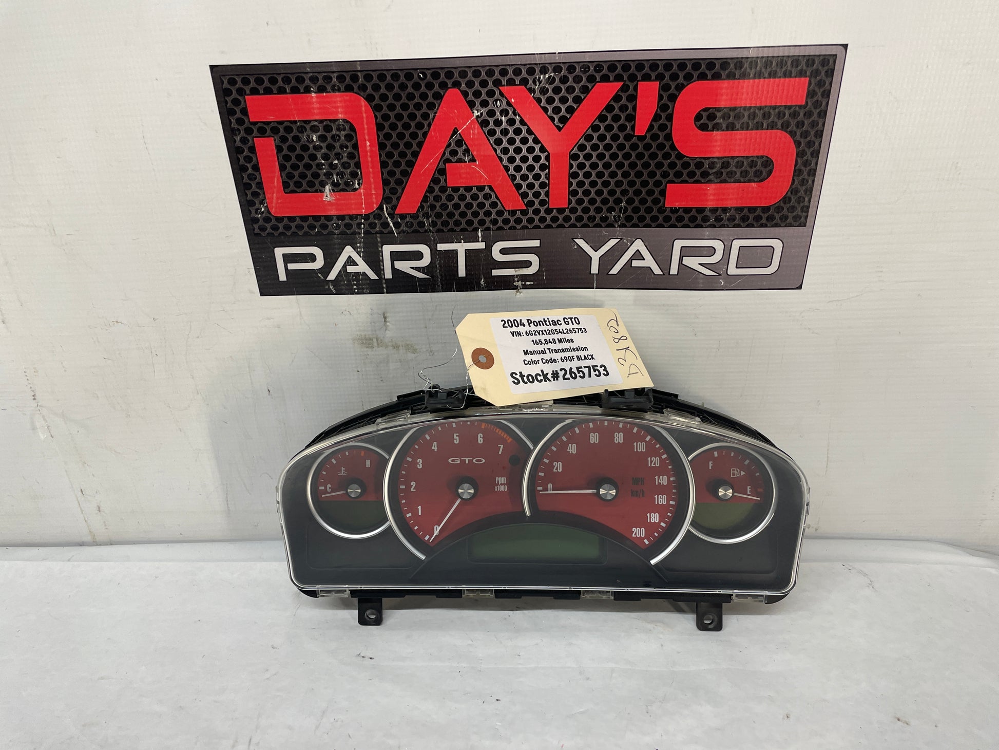 2004 Pontiac GTO Red Instrument Gauge Cluster Speedometer OEM - Day's Parts Yard