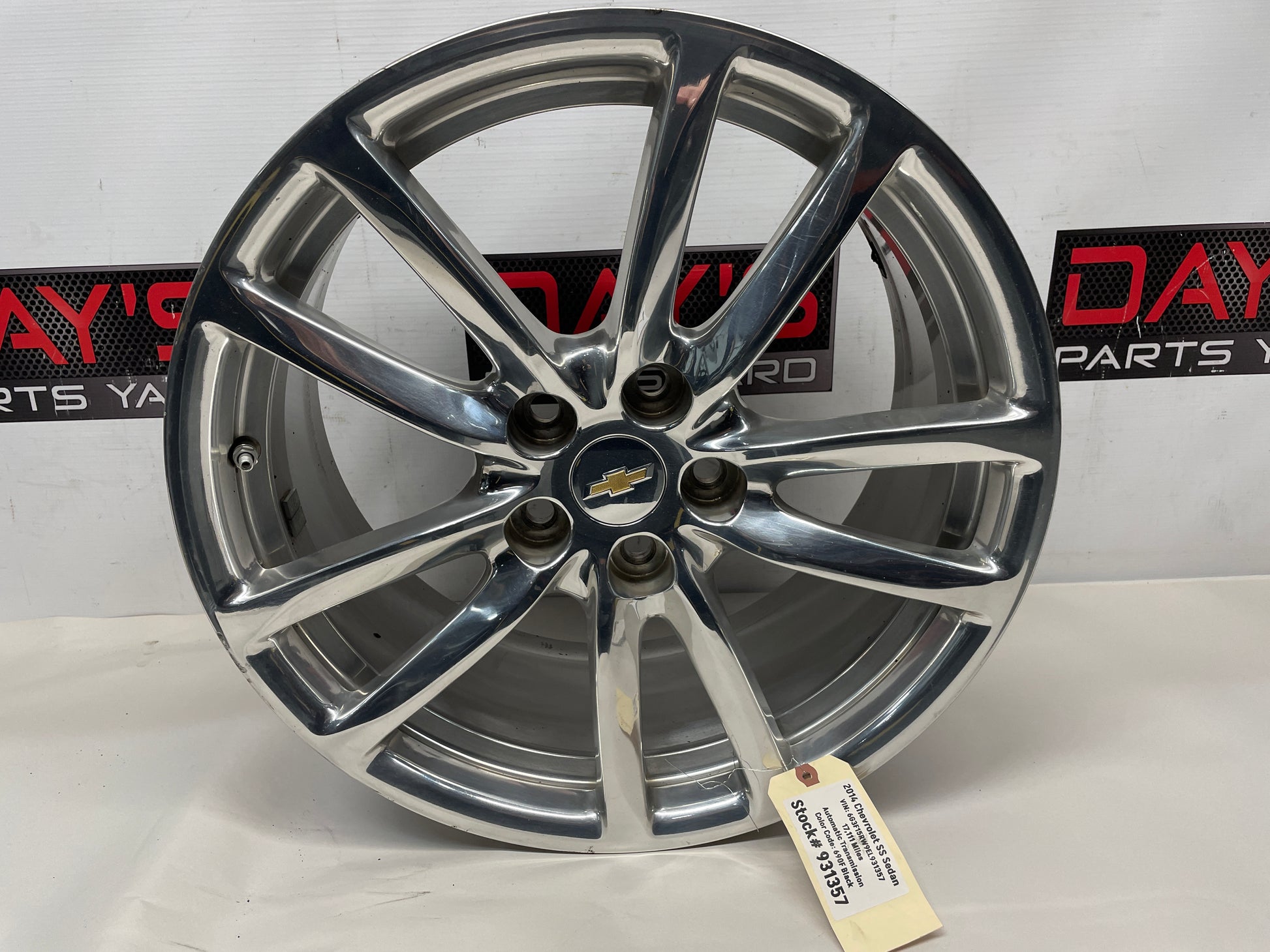 2014 Chevy SS Sedan Factory OEM Rear Wheel 19X9 - Day's Parts Yard