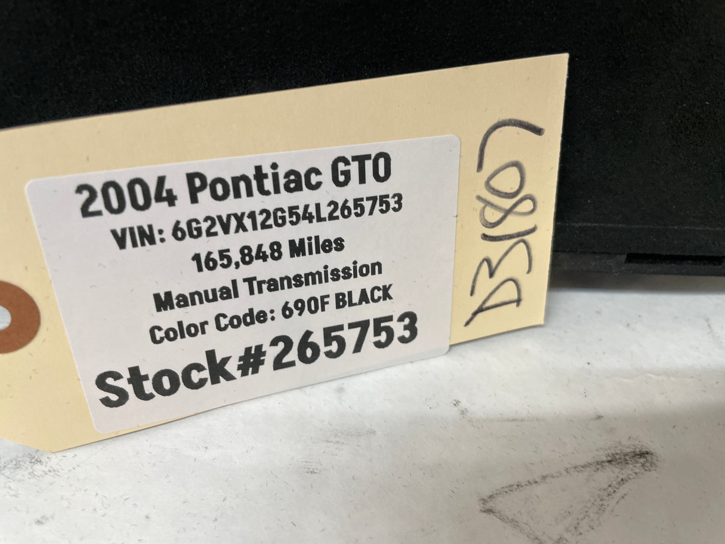 2004 Pontiac GTO Glove Box Assembly Compartment Black Suede OEM - Day's Parts Yard