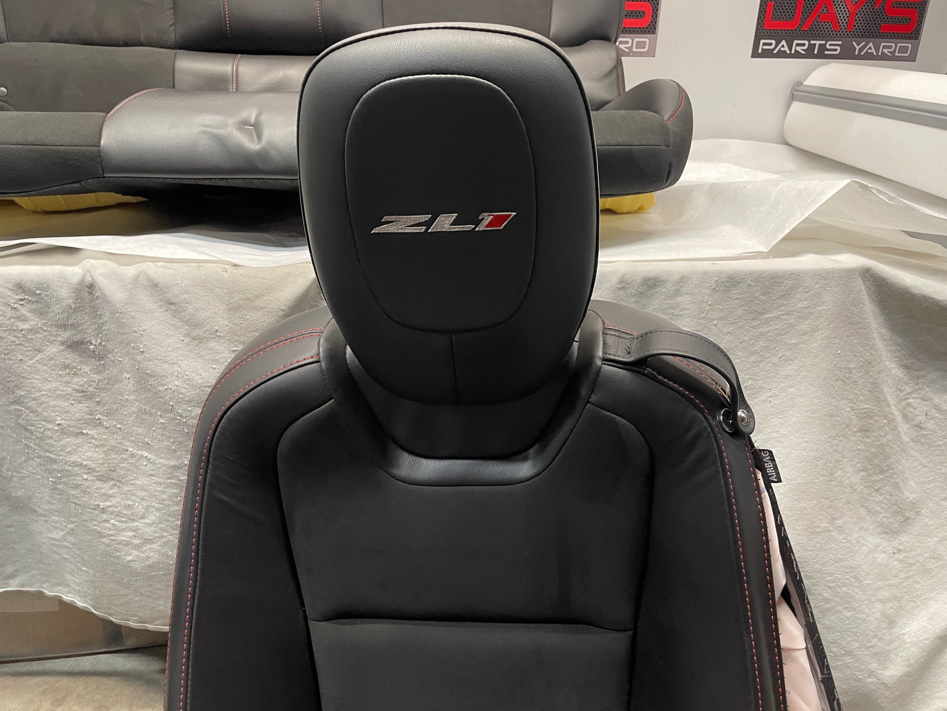 2013 Chevy Camaro ZL1 Seats Fronts and Rears Black Leather and Suede OEM - Day's Parts Yard