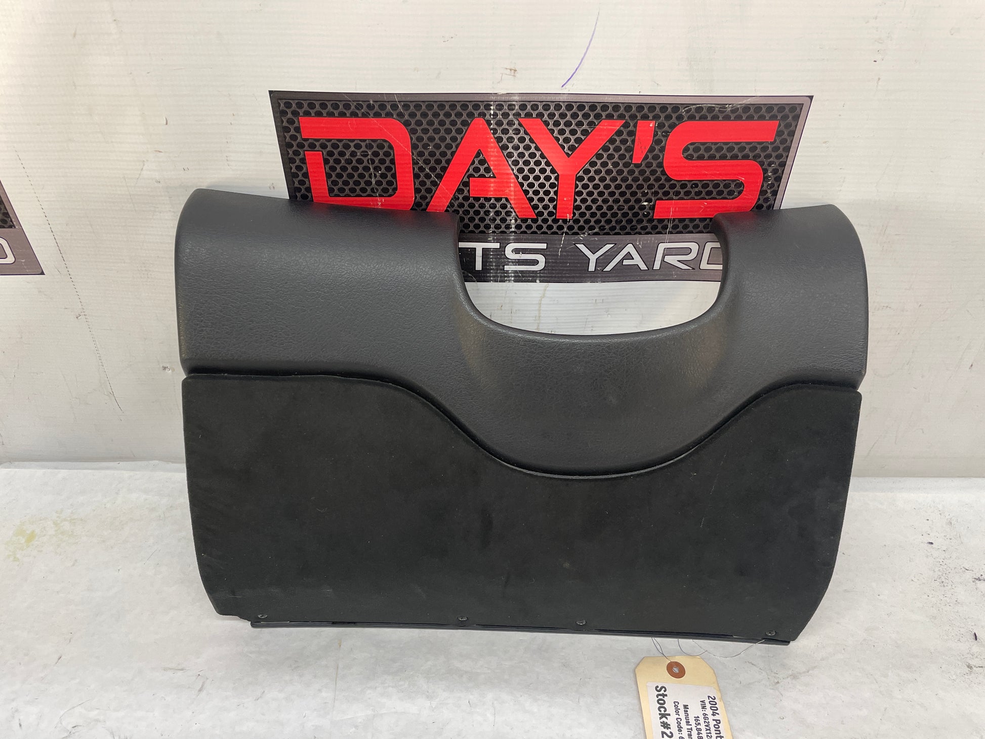 2004 Pontiac GTO Black Suede Knee Bolster Fuse Cover OEM - Day's Parts Yard