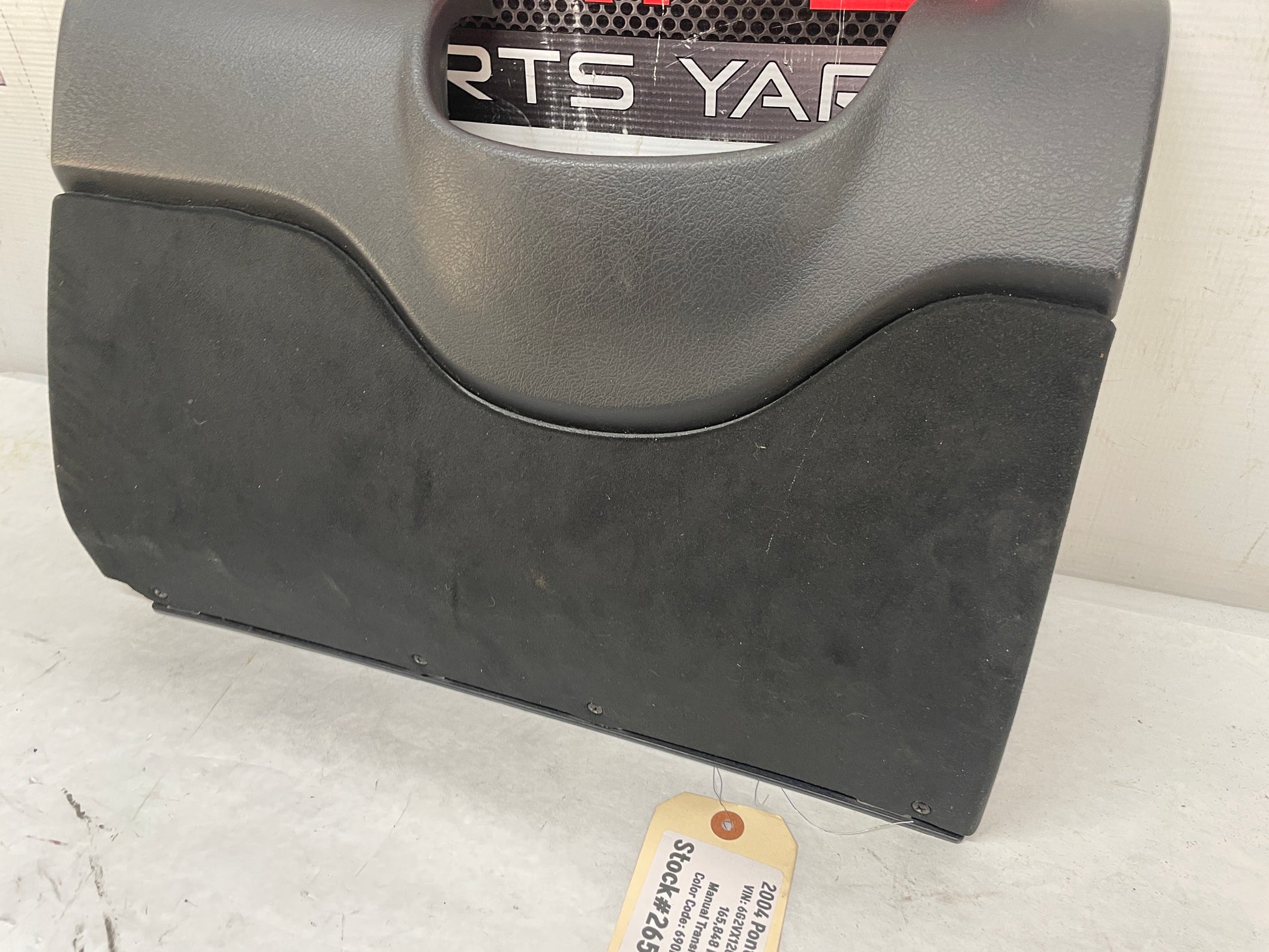 2004 Pontiac GTO Black Suede Knee Bolster Fuse Cover OEM - Day's Parts Yard
