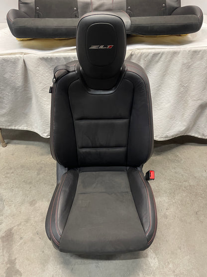 2013 Chevy Camaro ZL1 Seats Fronts and Rears Black Leather and Suede OEM - Day's Parts Yard