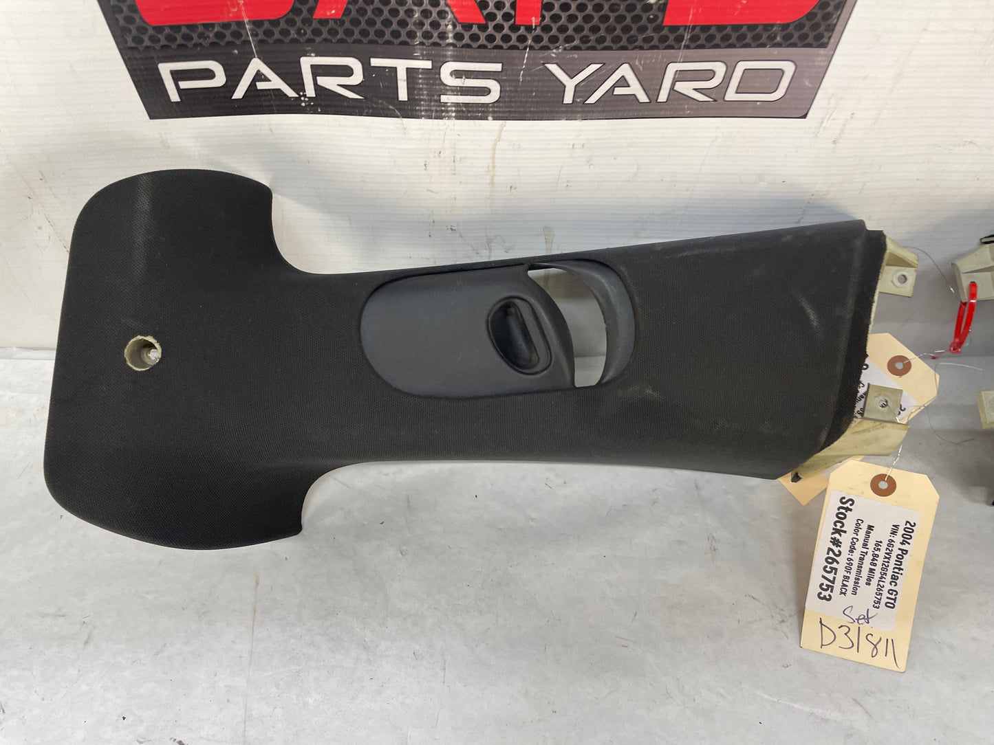 2005 Pontiac GTO RH & LH Interior B Pillar Seat Belt Trim OEM - Day's Parts Yard