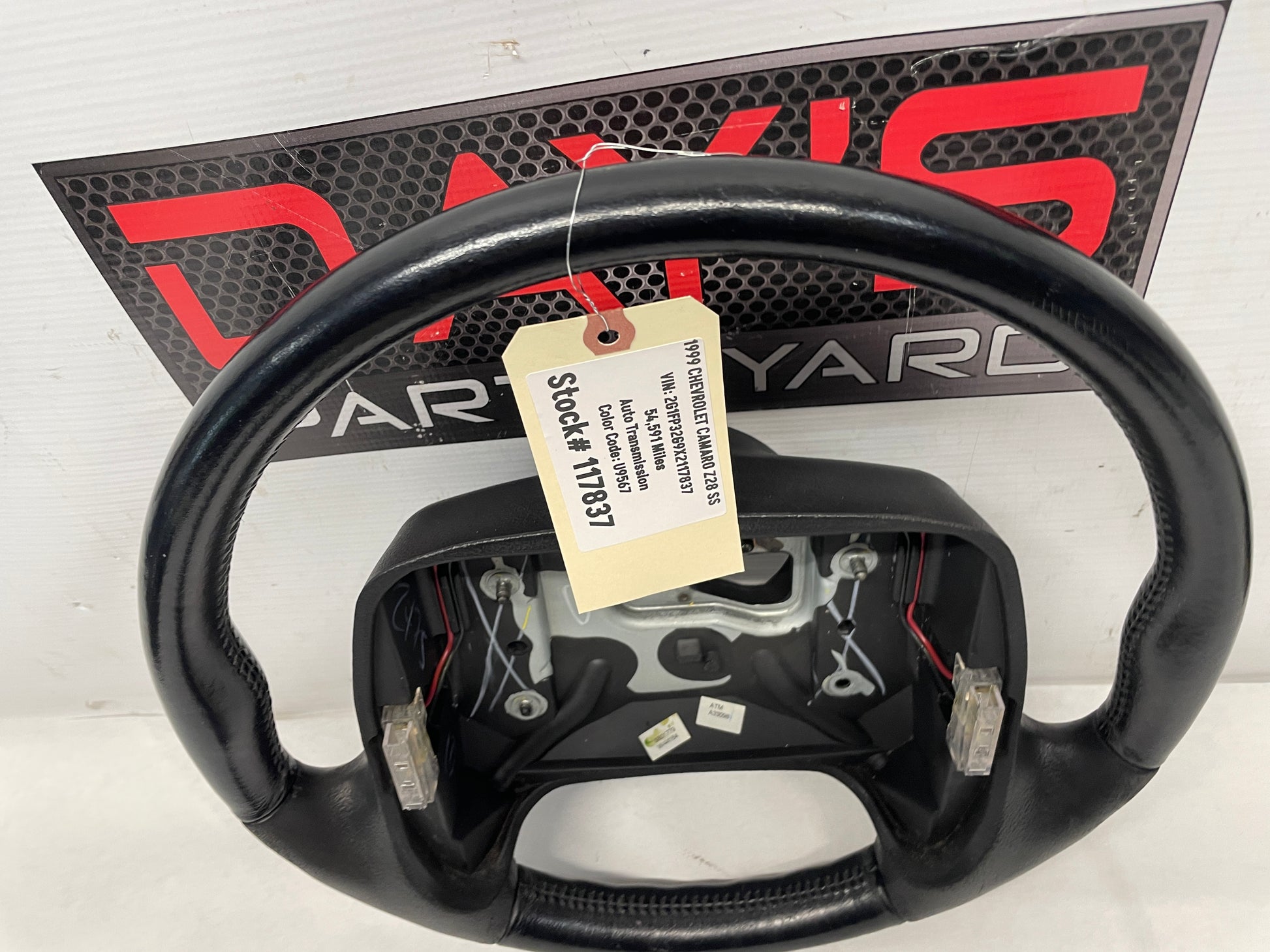 1999 Chevy Camaro Z28 SS Steering Wheel Graphite Grey Gray Leather OEM - Day's Parts Yard