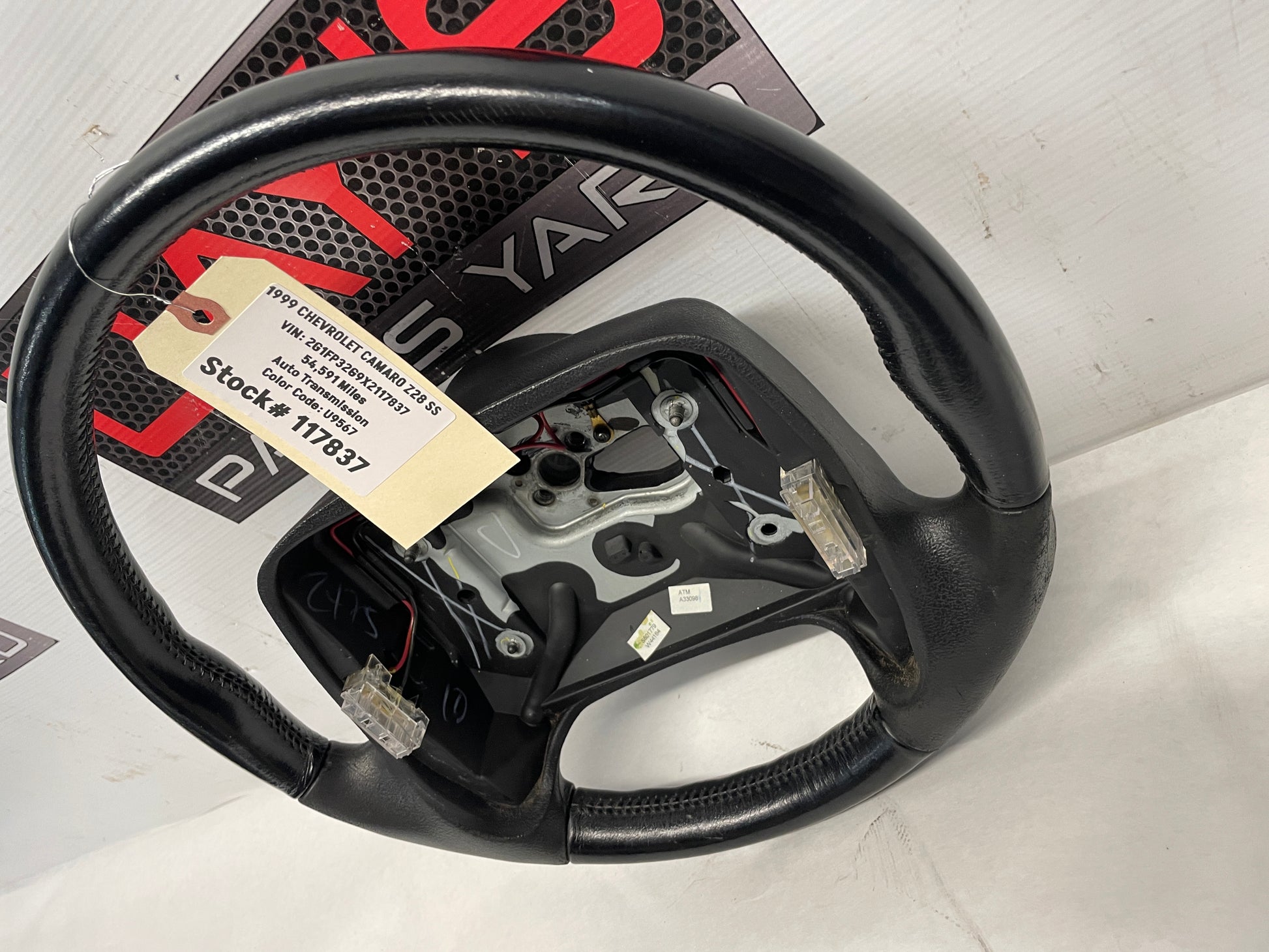 1999 Chevy Camaro Z28 SS Steering Wheel Graphite Grey Gray Leather OEM - Day's Parts Yard