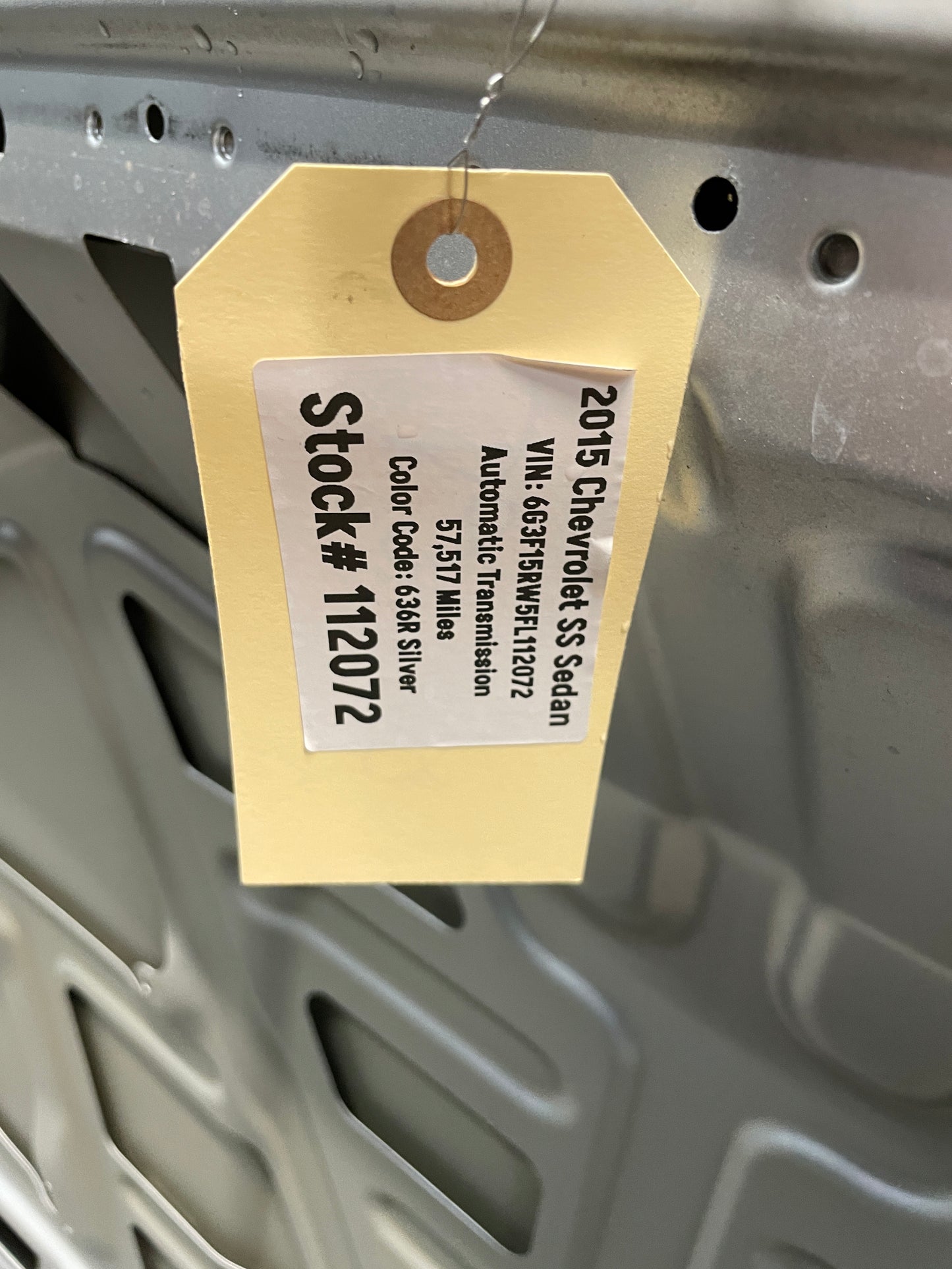 2015 Chevy SS Sedan Hood Silver OEM