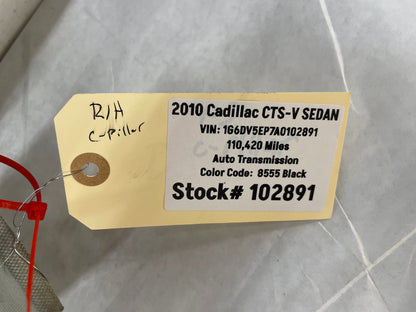 2010 Cadillac CTS-V Sedan RH Passenger Titanium Quarter Interior C Pillar Trim Panel OEM