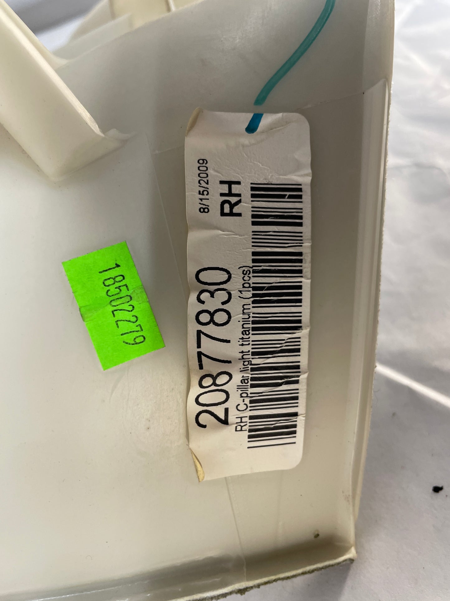 2010 Cadillac CTS-V Sedan RH Passenger Titanium Quarter Interior C Pillar Trim Panel OEM