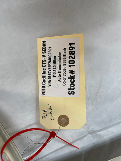 2010 Cadillac CTS-V Sedan RH Passenger Titanium Quarter Interior C Pillar Trim Panel OEM