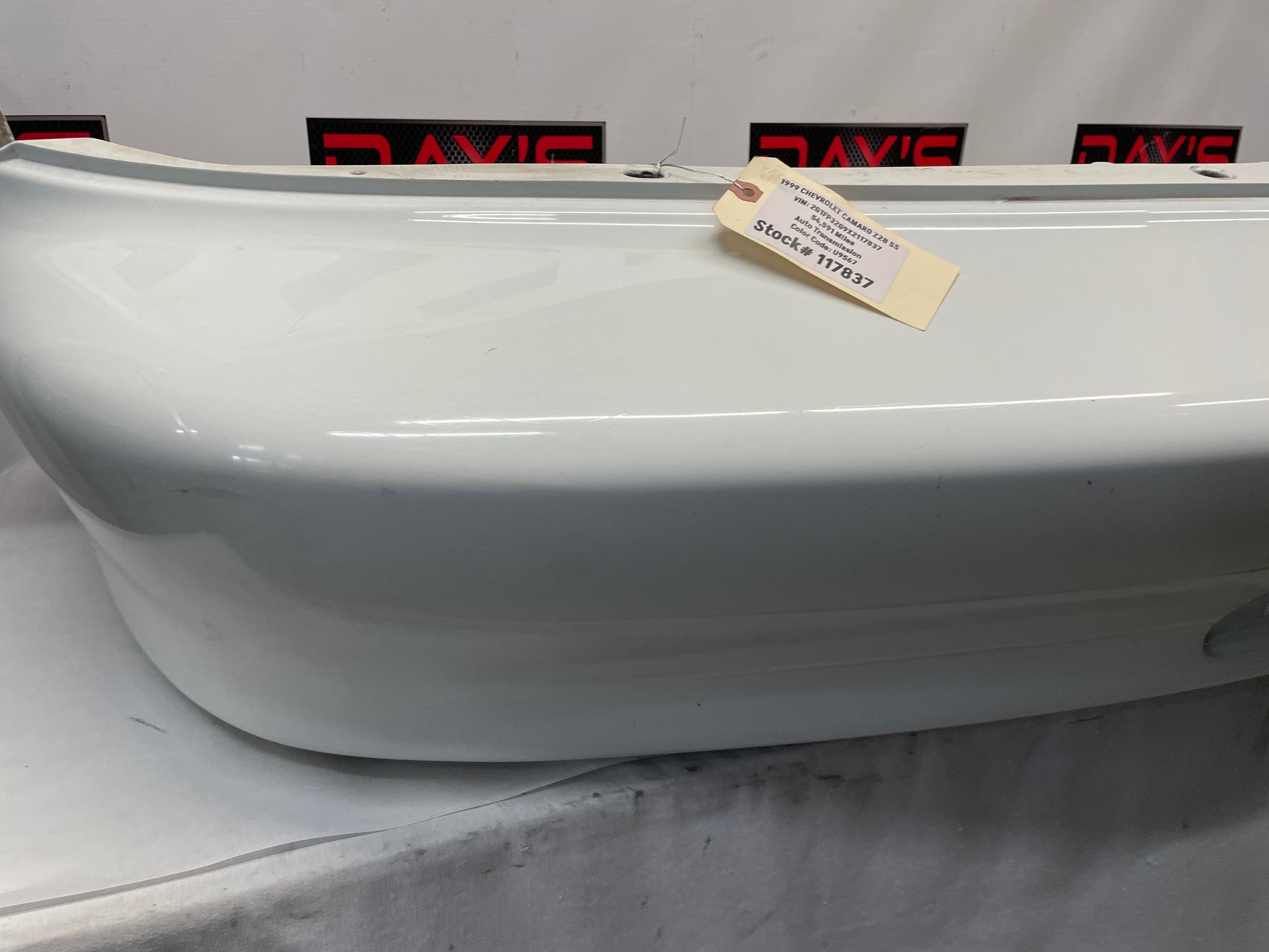 1999 Chevy Camaro Z28 SS Rear Bumper Cover Assembly White OEM - Day's Parts Yard