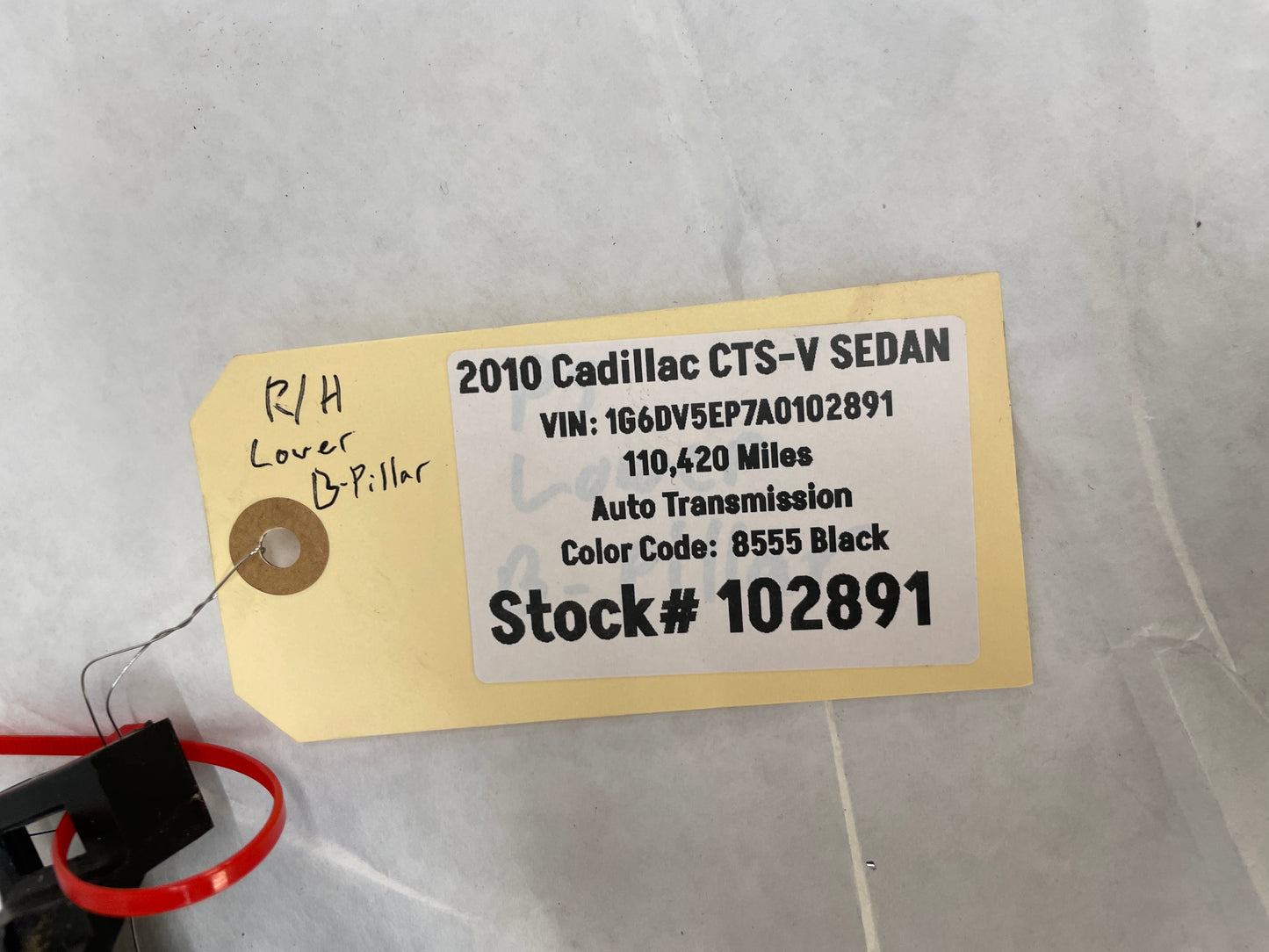 2010 Cadillac CTS-V Sedan RH Passenger Interior Lower B Pillar Trim Cover Black OEM