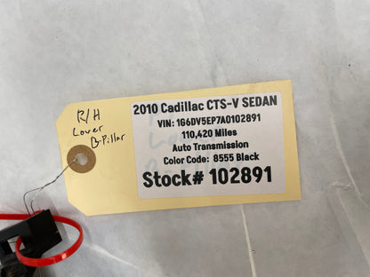 2010 Cadillac CTS-V Sedan RH Passenger Interior Lower B Pillar Trim Cover Black OEM