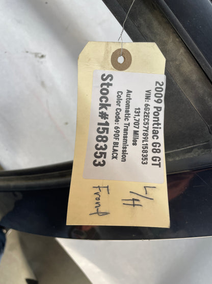 2009 Pontiac G8 GT LH Driver Front Exterior Door Black OEM