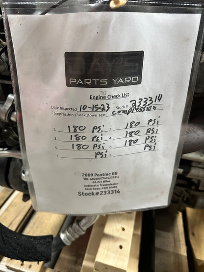 Pontiac G8 Base 3.6L LY7 V6 Engine Motor Assembly 68k