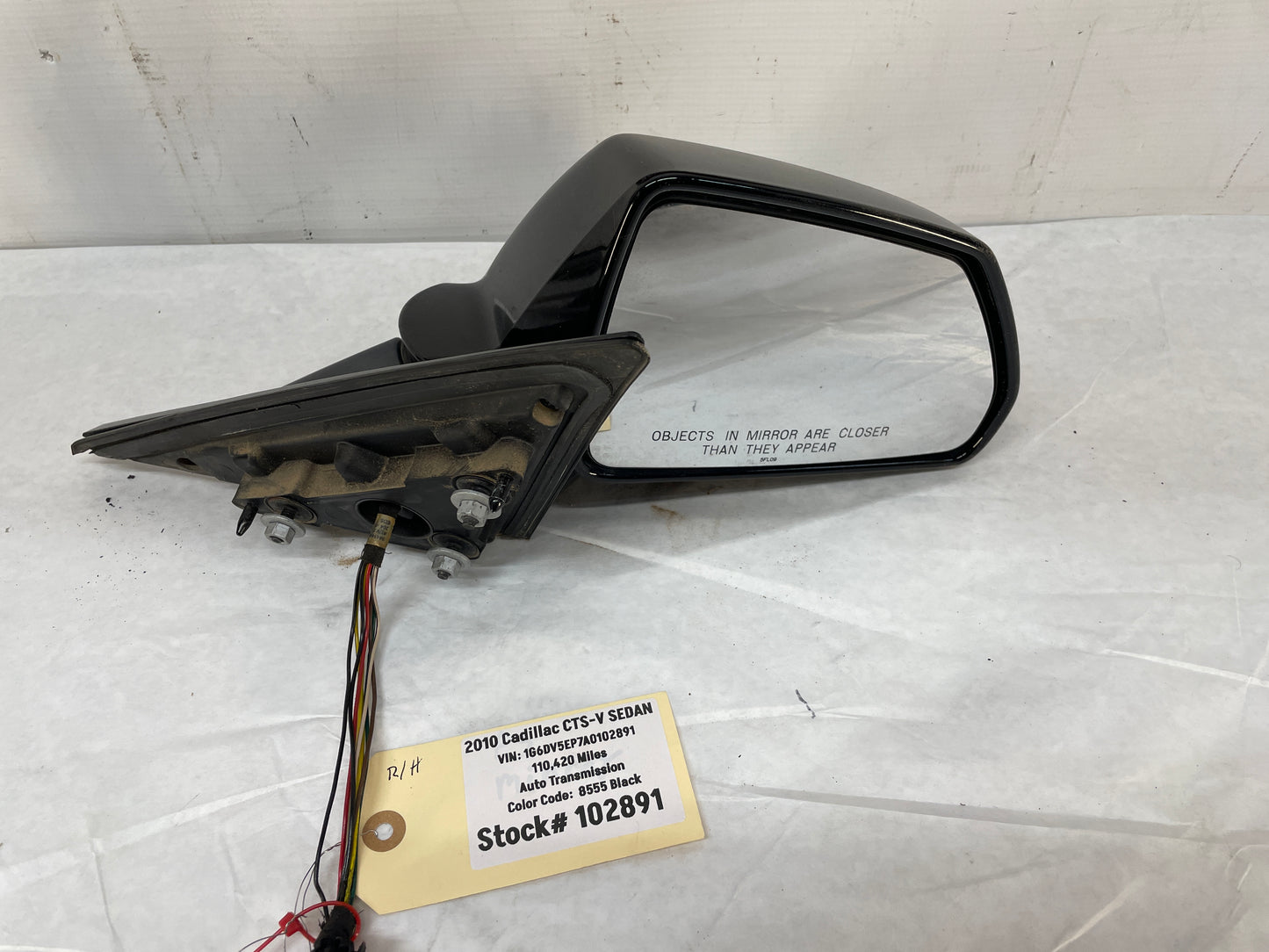 2010 Cadillac CTS-V Sedan RH Passenger Exterior Outside Mirror Black OEM