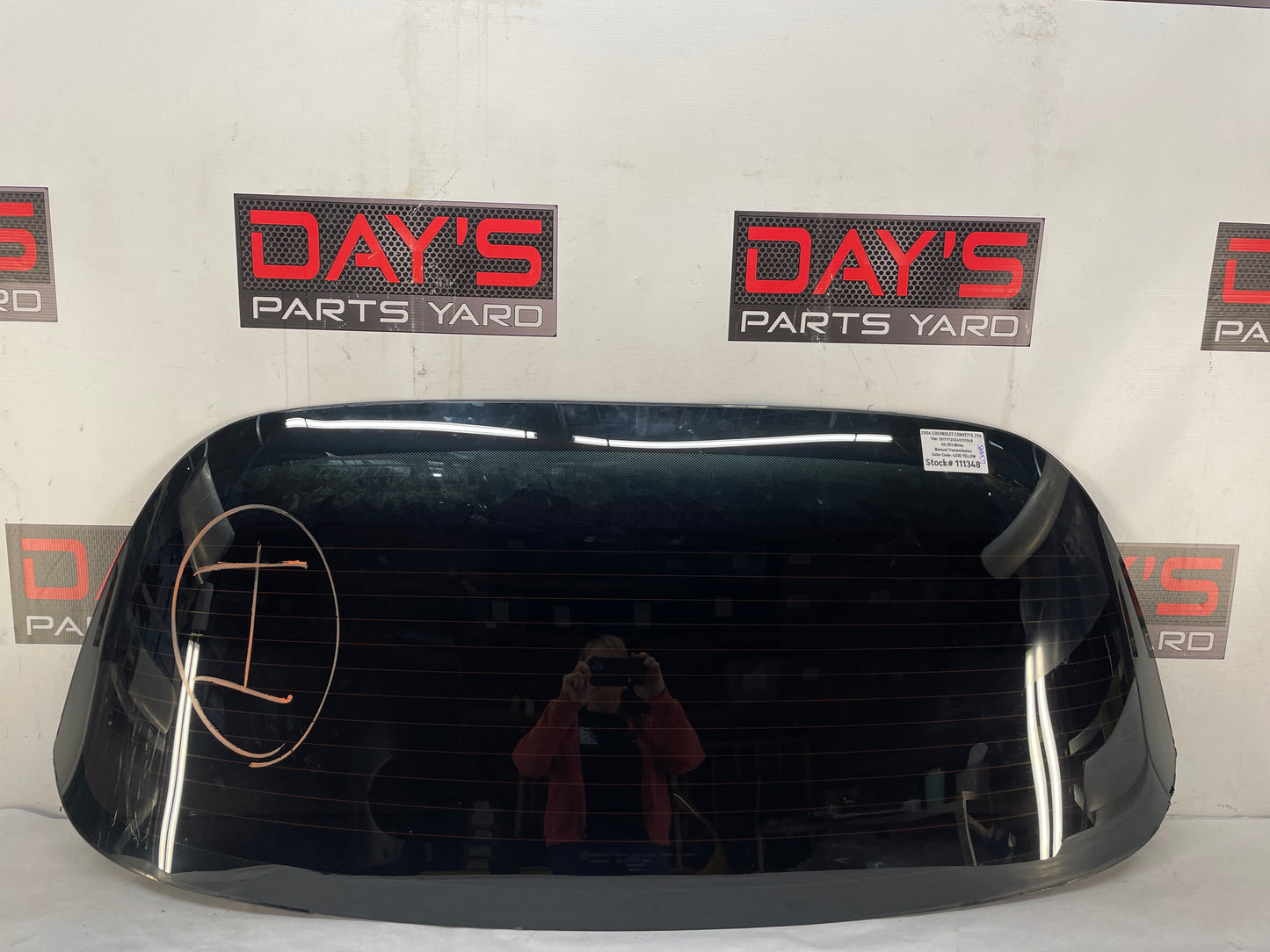 2004 Chevy C5 Corvette Z06 FRC Hardtop Heated Back Rear Window Glass OEM - Day's Parts Yard