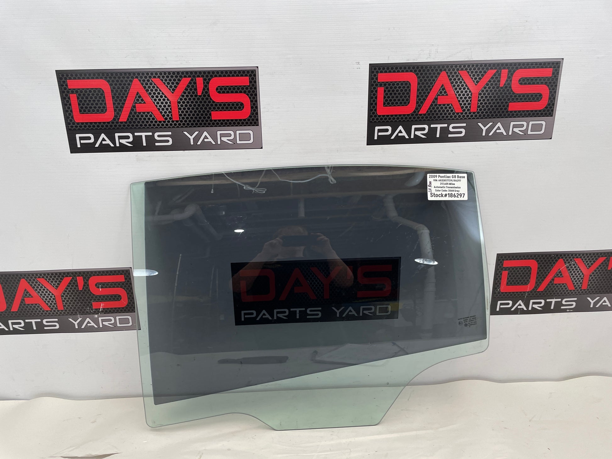 2009 Pontiac G8 Base Rear LH Driver Door Window Glass OEM - Day's Parts Yard