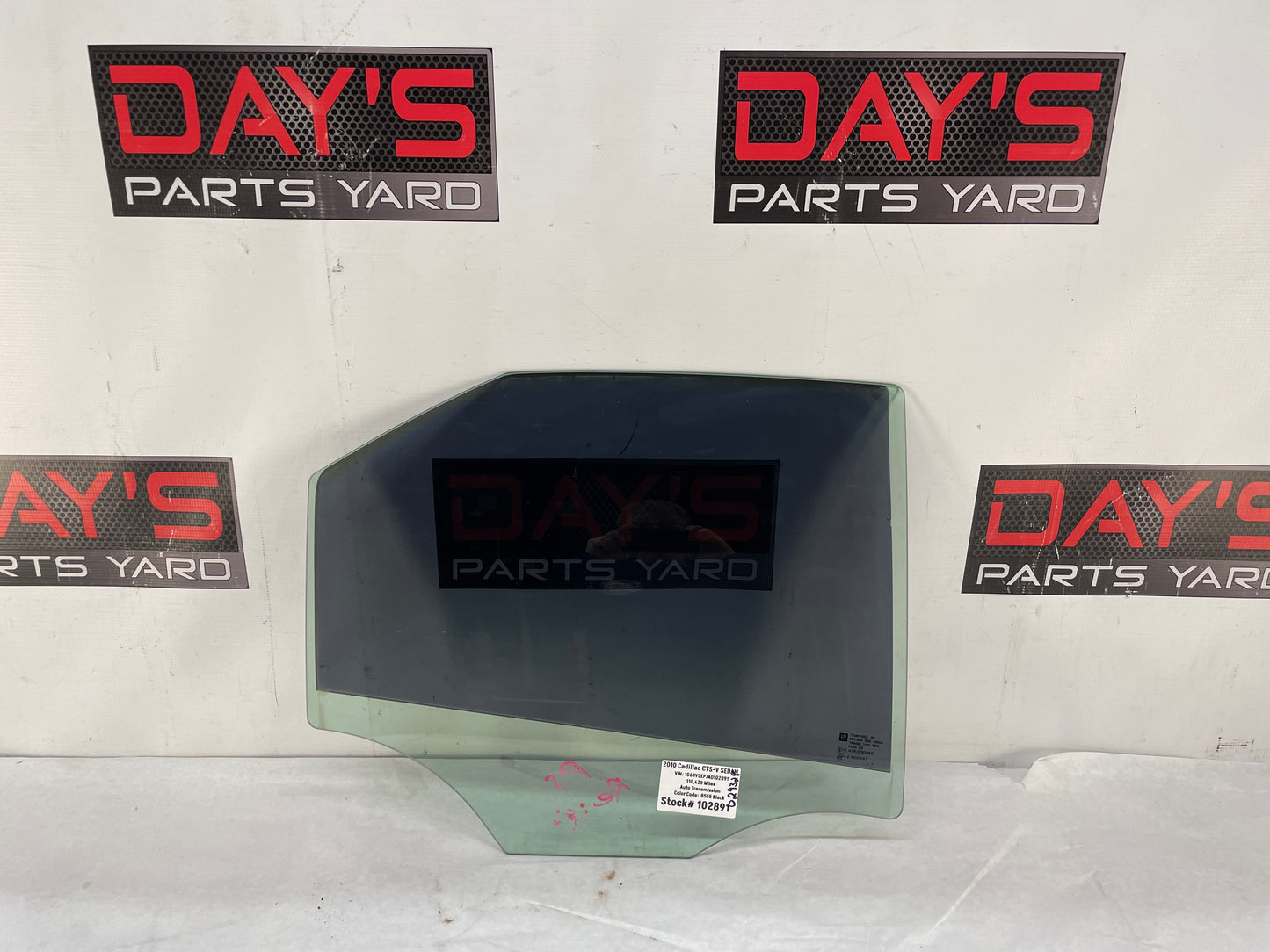 2010 Cadillac CTS-V Sedan RH Passenger Rear Door Window Glass OEM